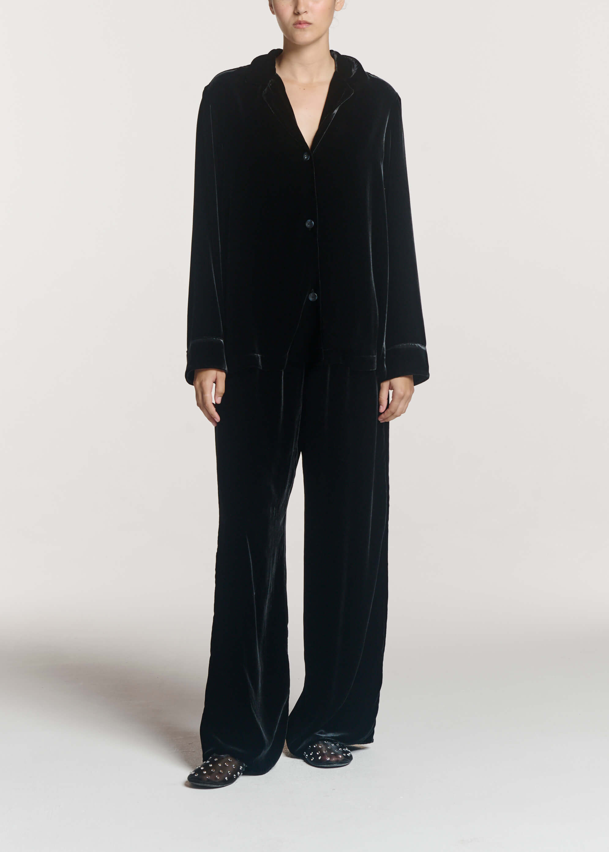 Austin Trouser Black Viscose Velvet