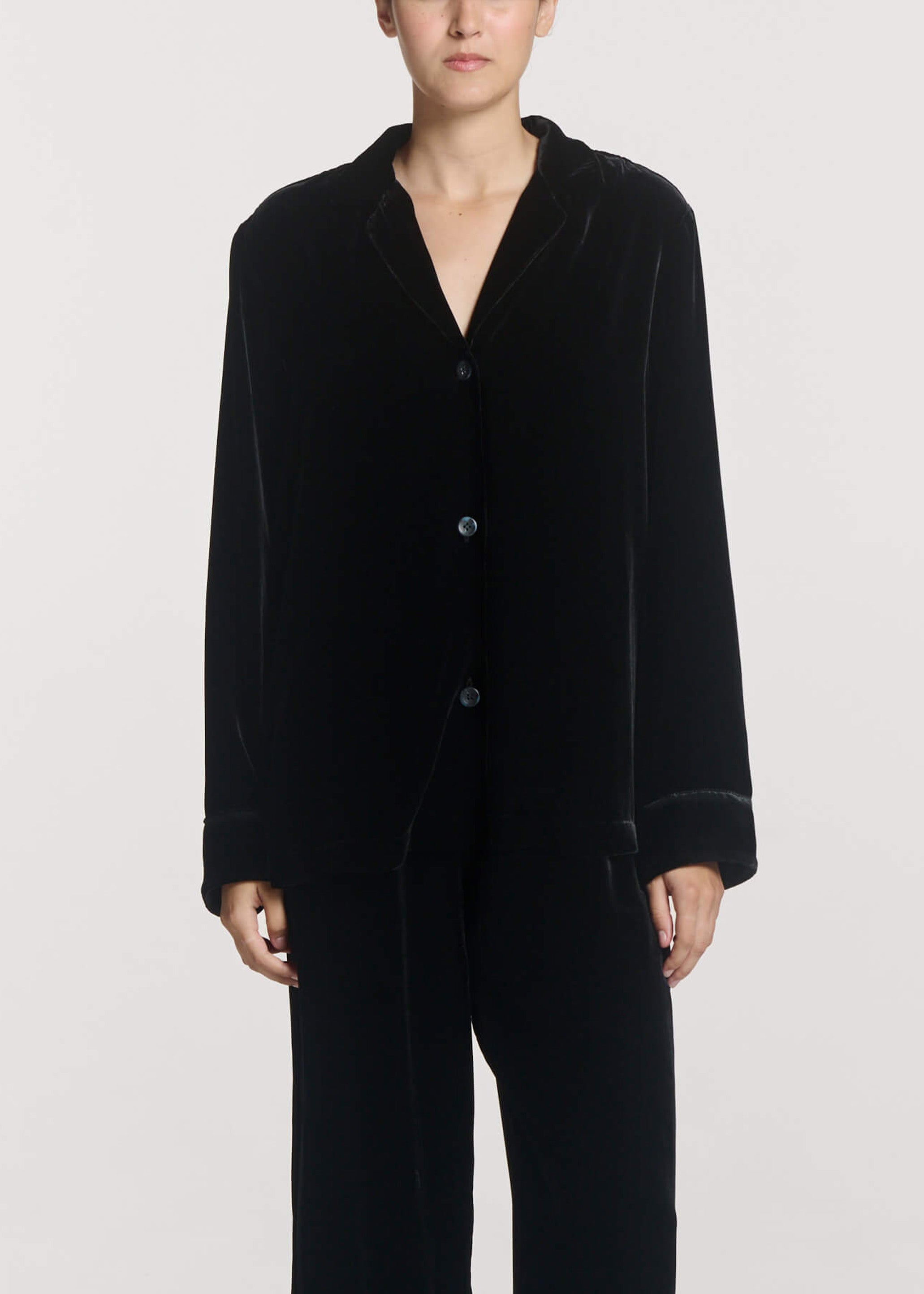 Calabasas Shirt Black Viscose Velvet