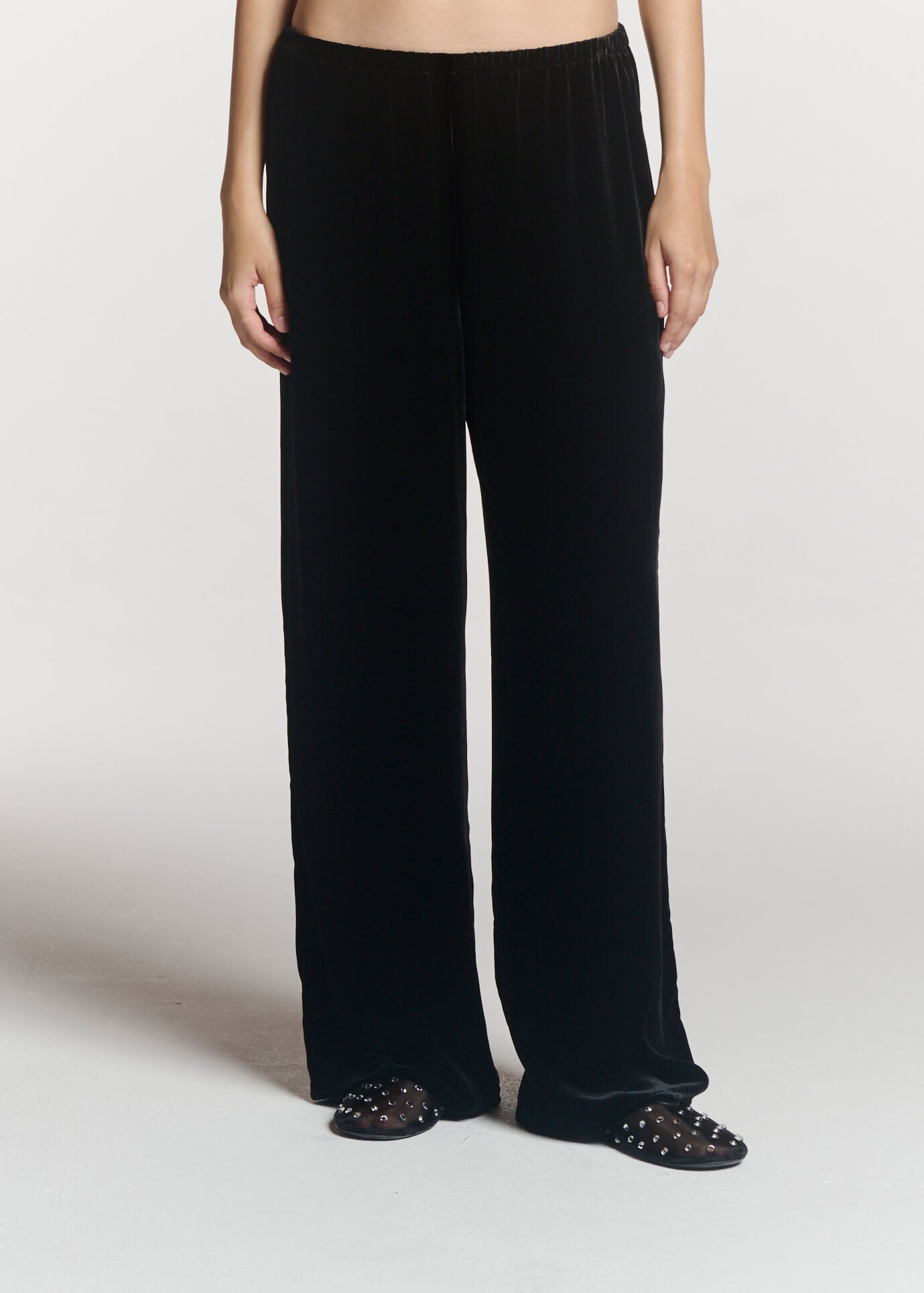 Austin Trouser Black Viscose Velvet