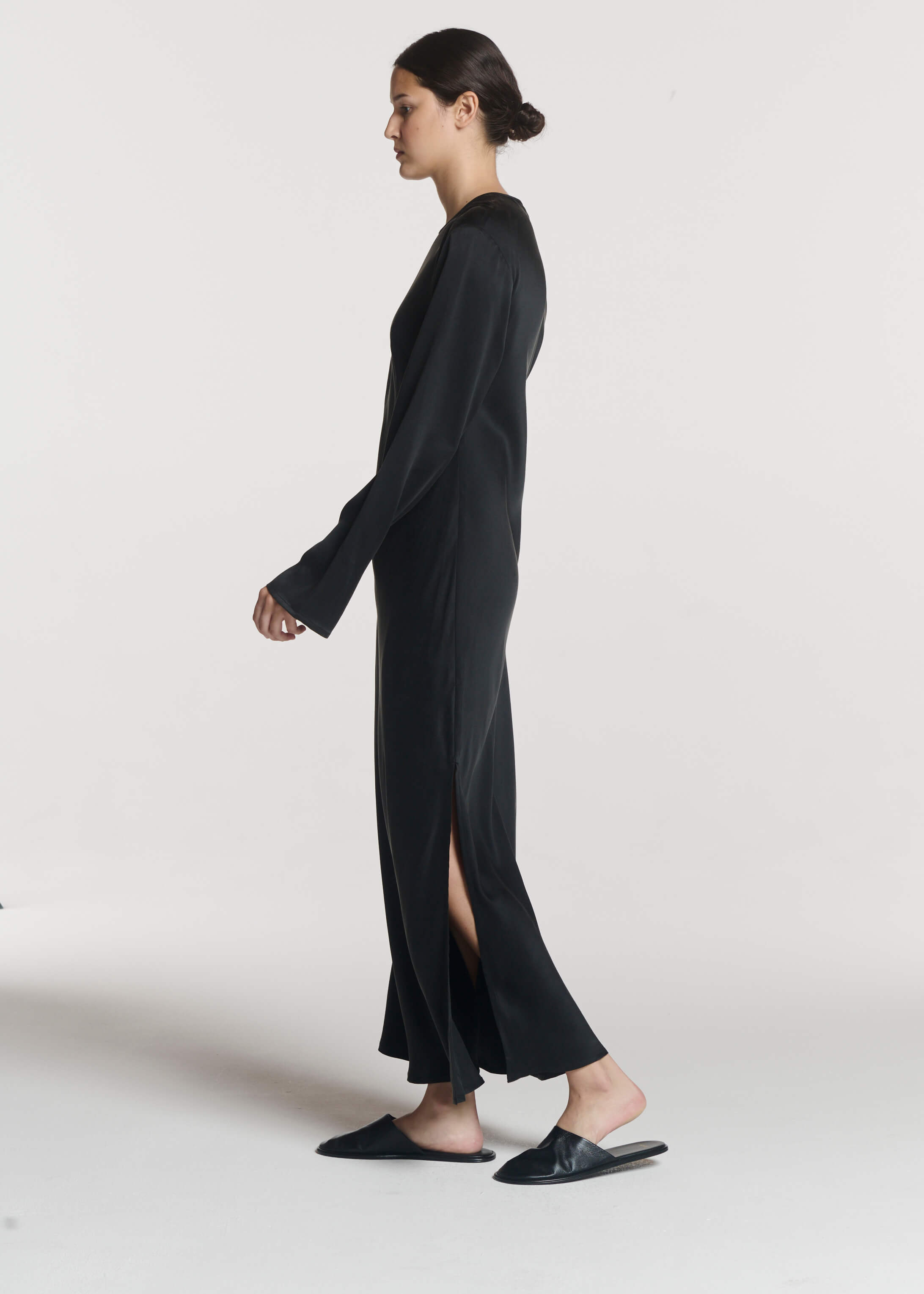 Salina Dress Black Silk Charmeuse