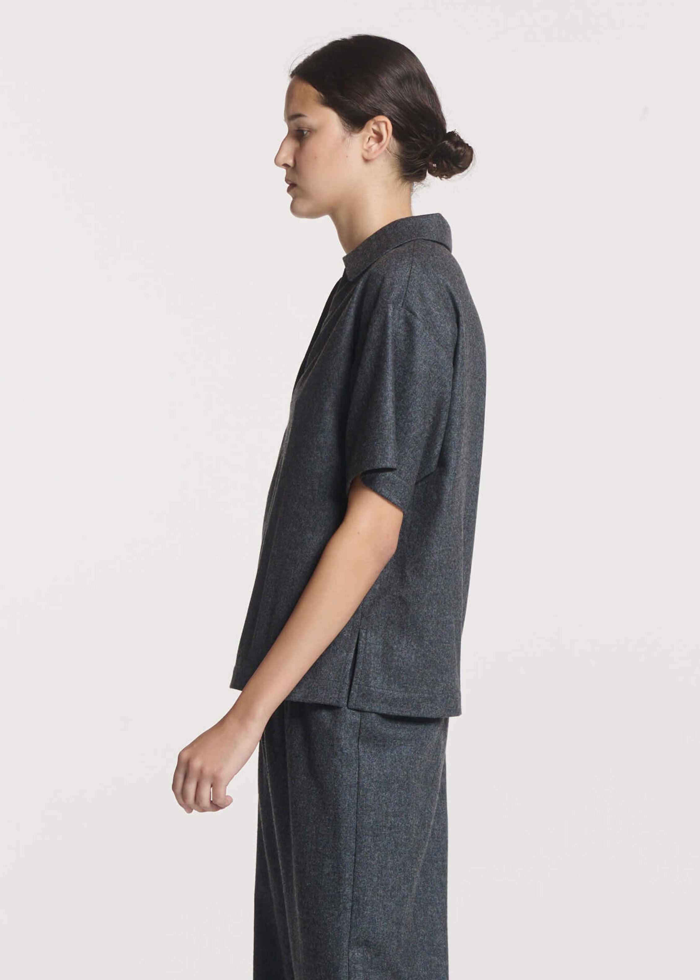 Modena Top Charcoal Wool Cashmere