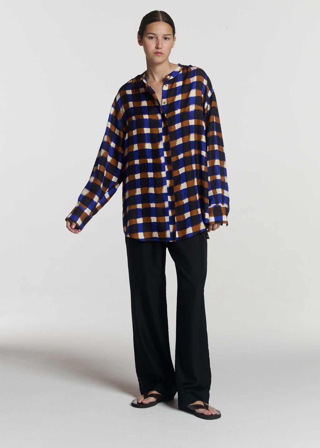 Ferrara Shirt Painted Check Silk Twill