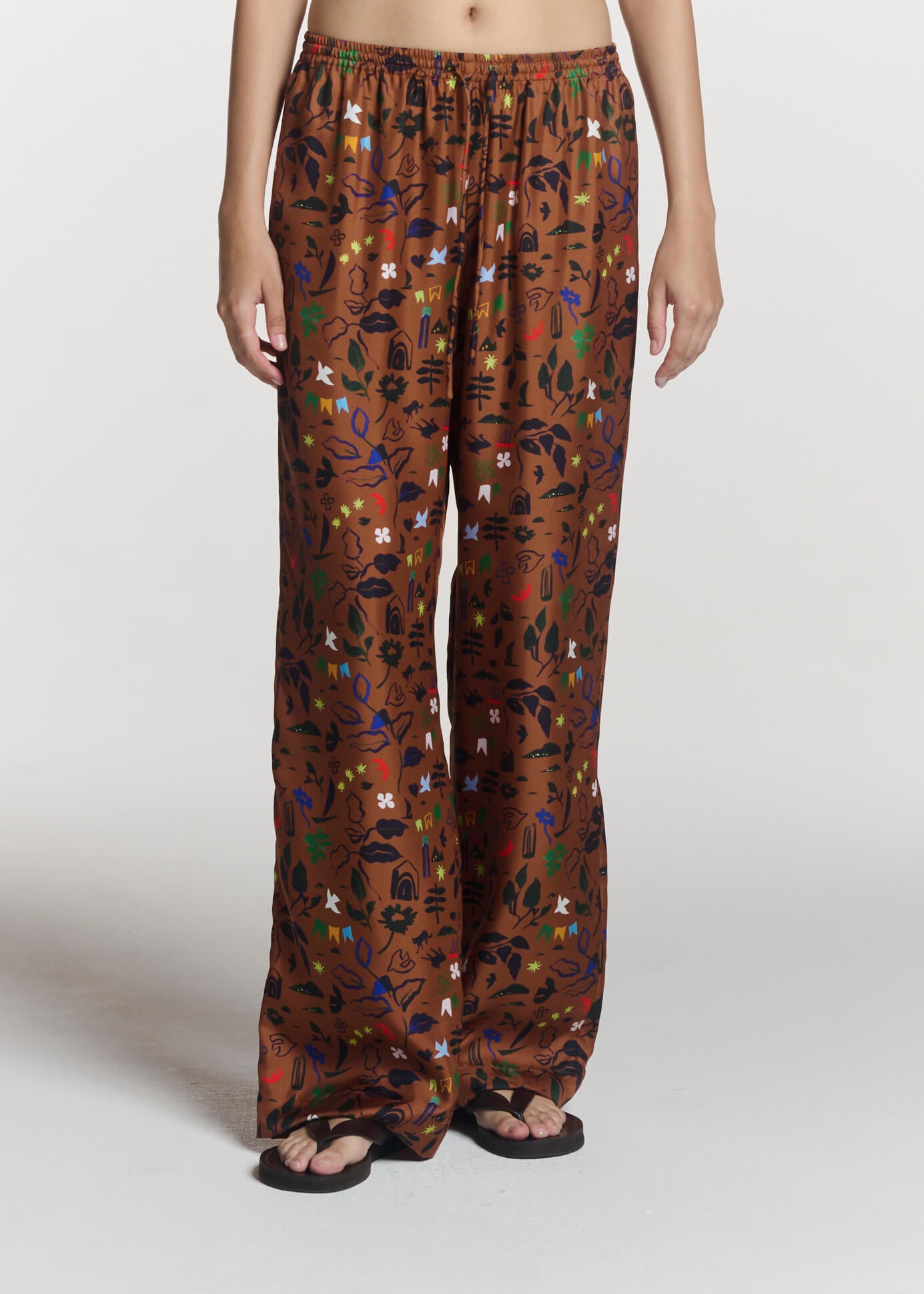 Aurelia Trouser Surreal Silhouette Bronze Silk Twill