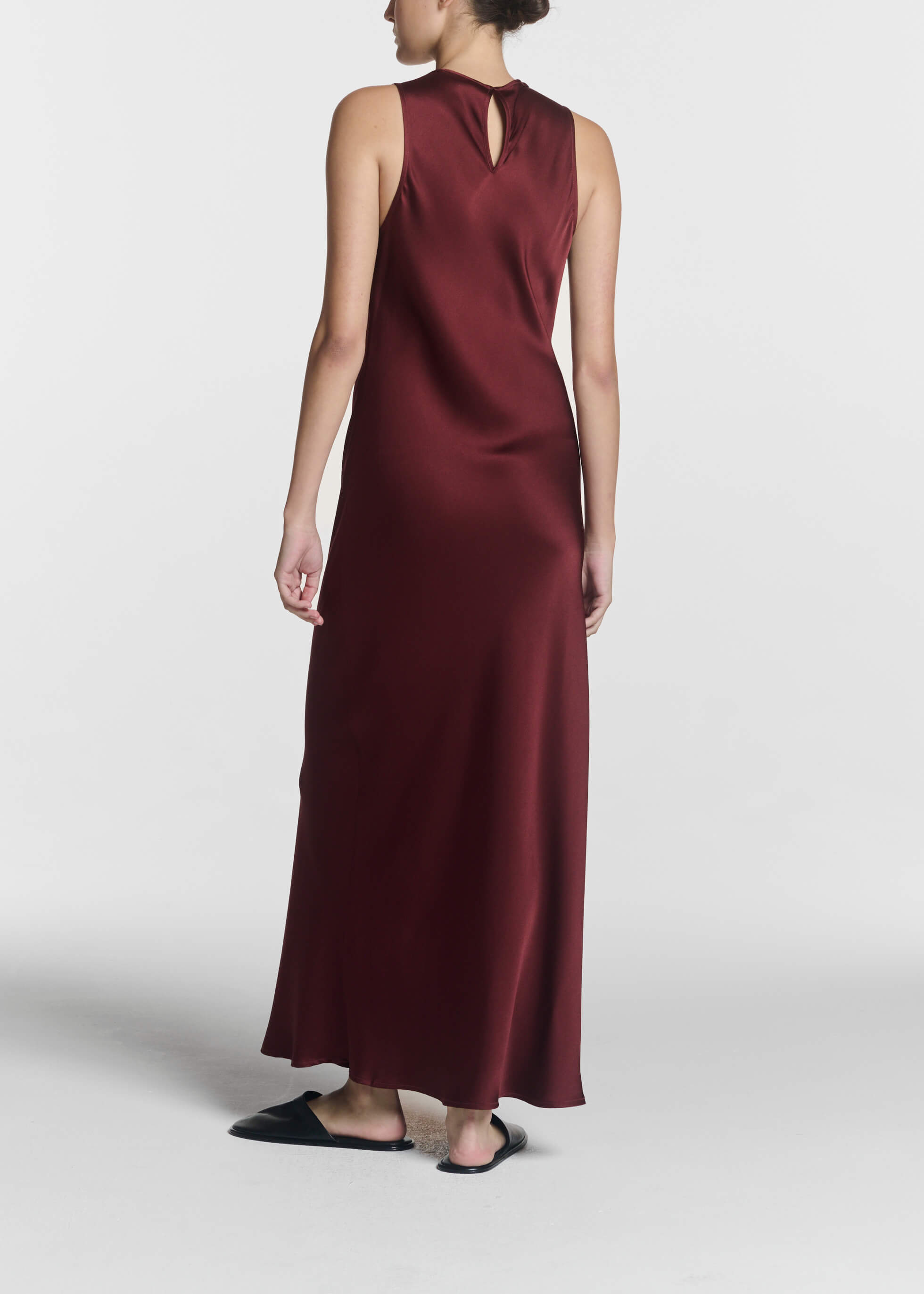 Valencia Dress Maroon Silk Satin