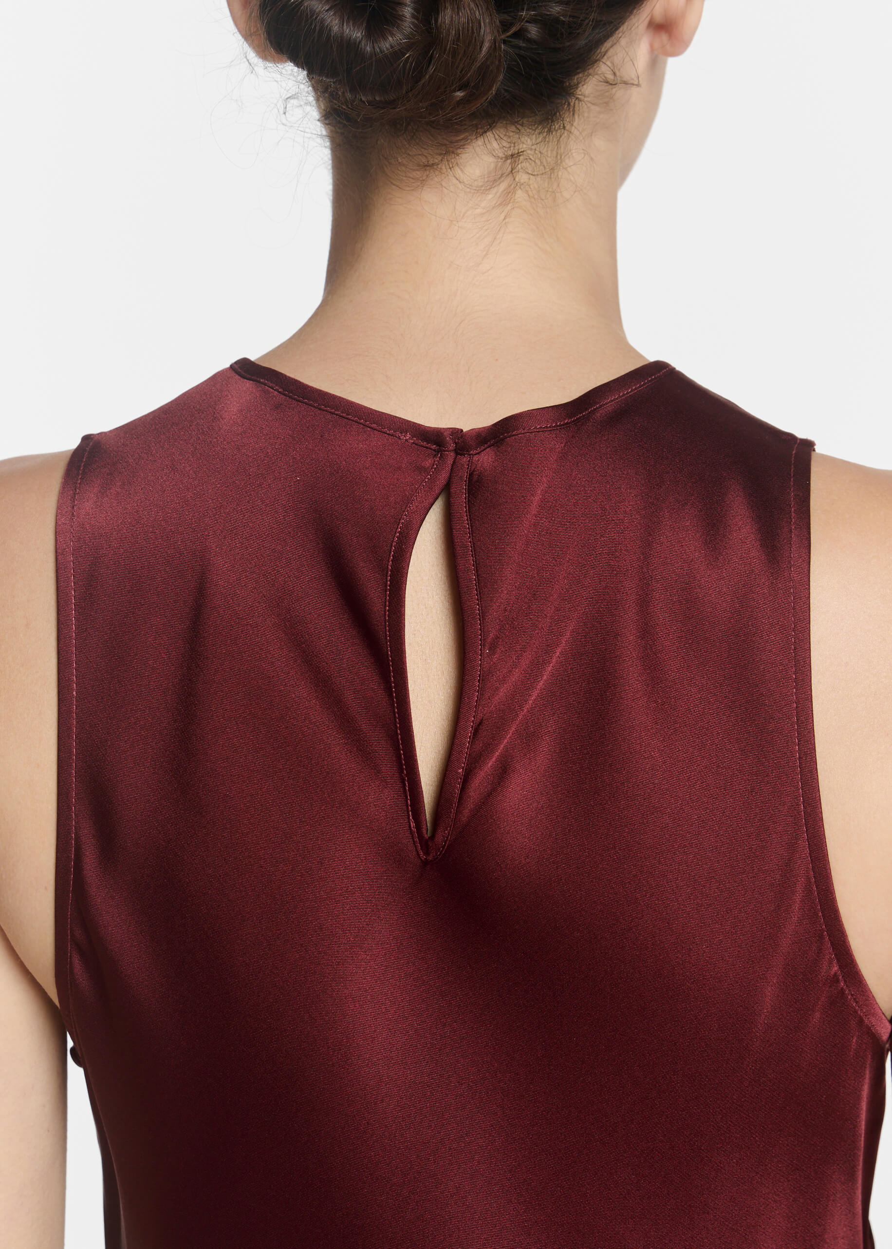 Valencia Dress Maroon Silk Satin