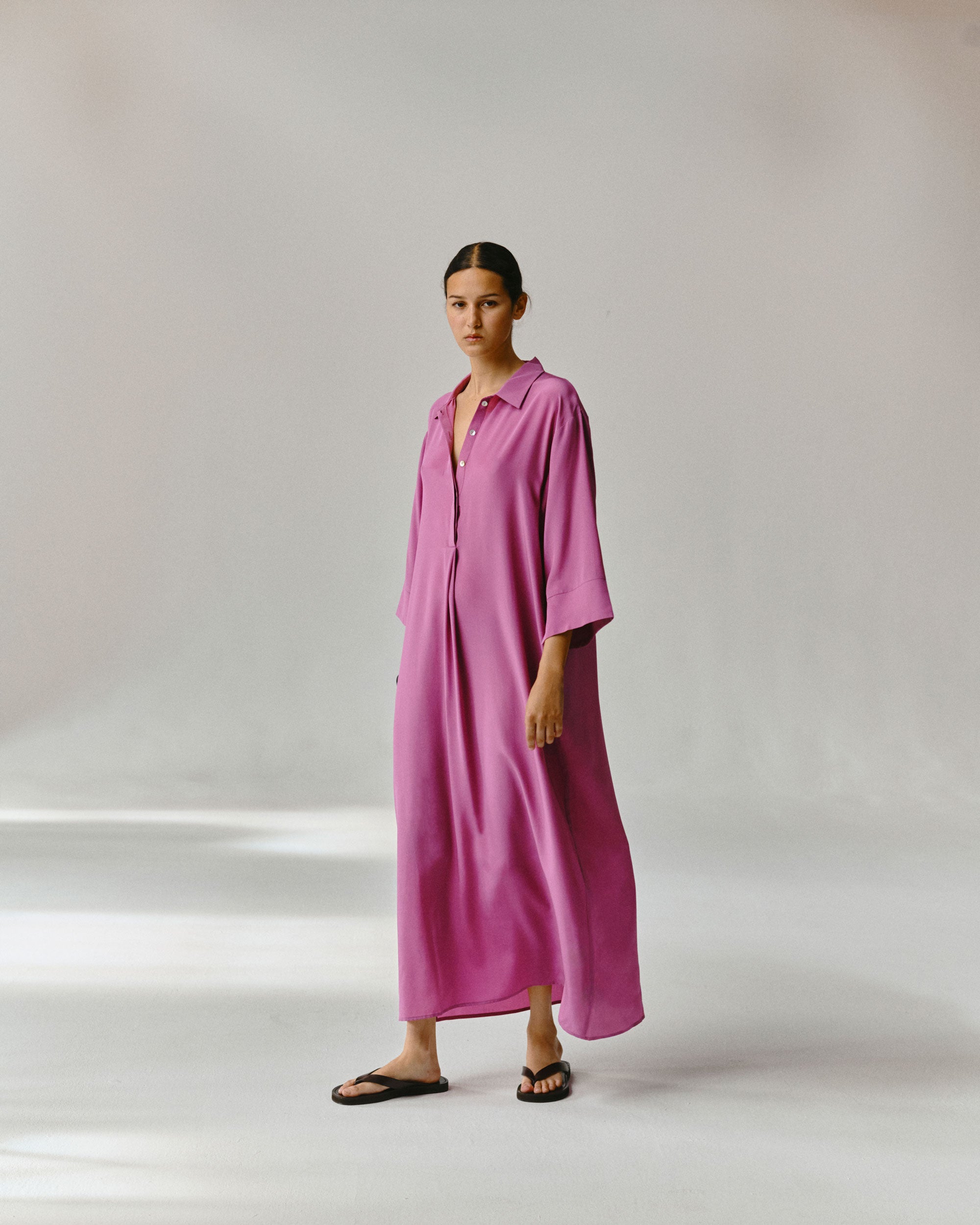 Enna Dress Rose Pink Silk Crepe