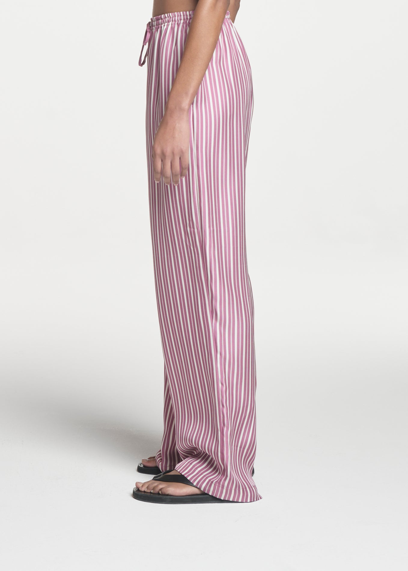 Aurelia Trouser Rose Pink Stripe Silk Twill