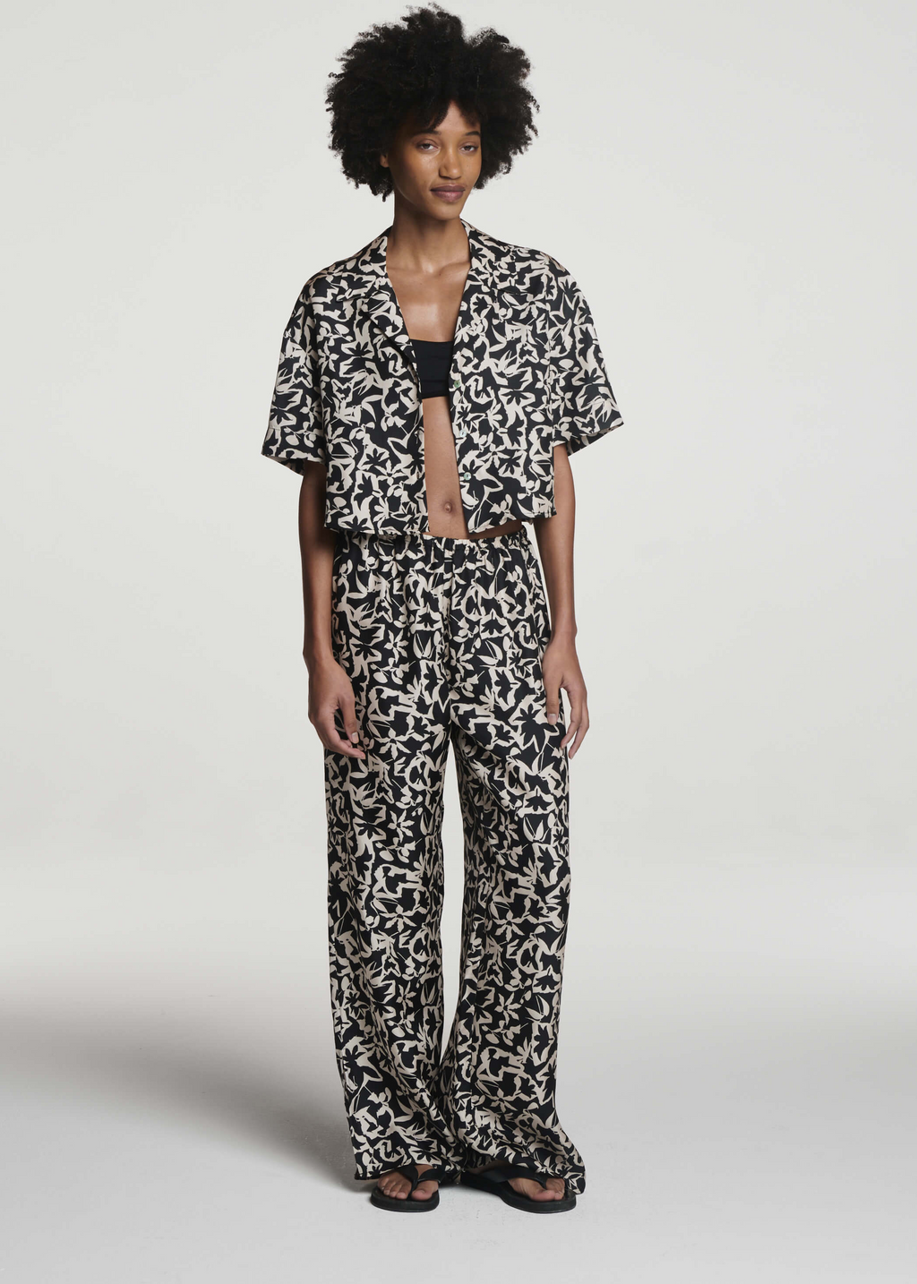 Loreto Trouser Abstract Garden Silk Twill