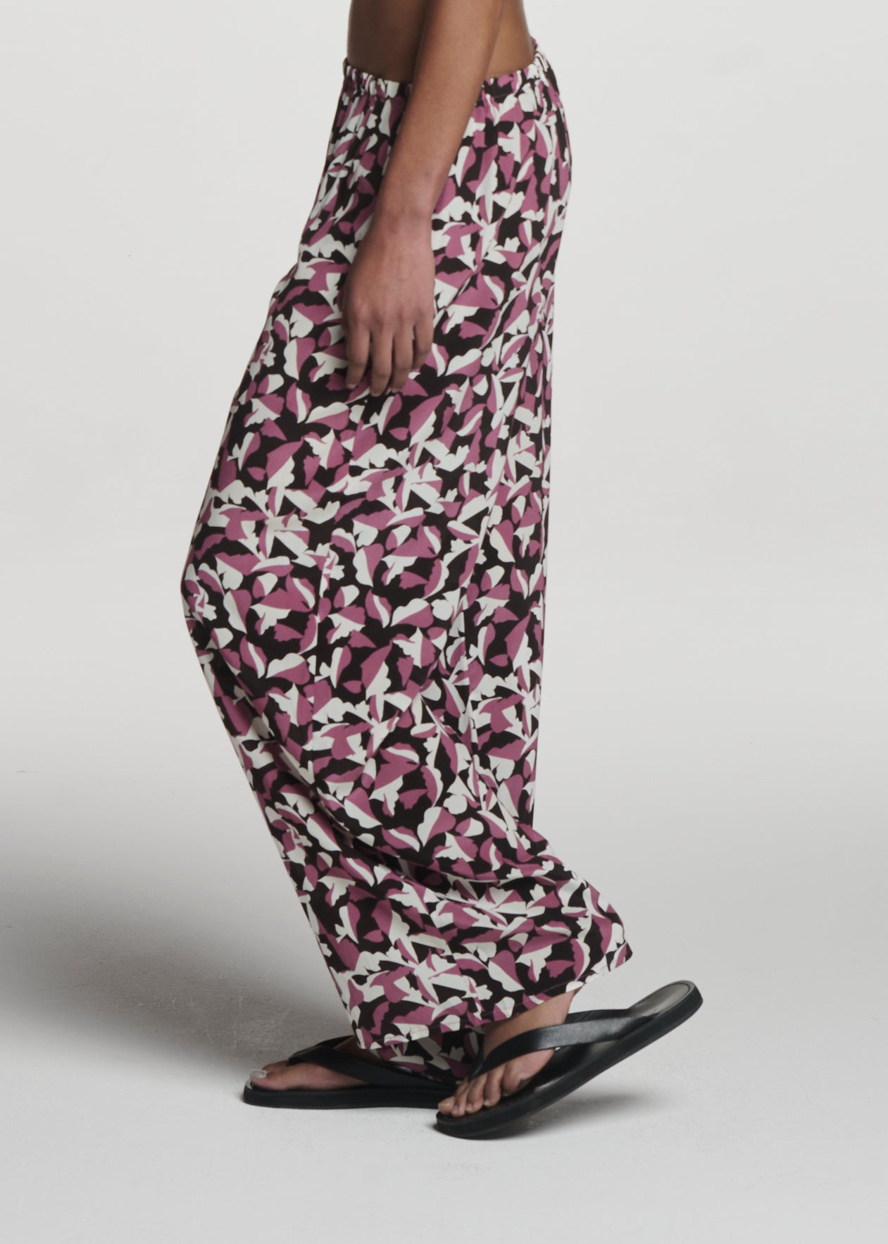 Austin Trouser Botanical Rose Pink Silk Crepe