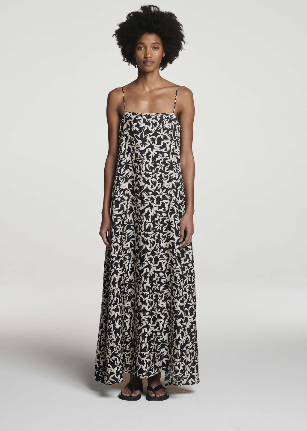 Melfi Dress Abstract Garden Silk Twill
