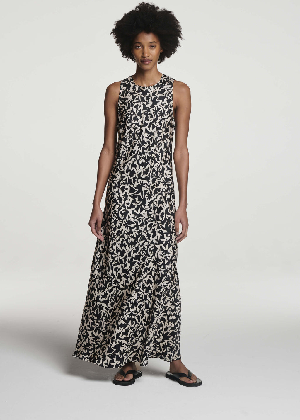 Valencia Dress Abstract Garden Silk Twill