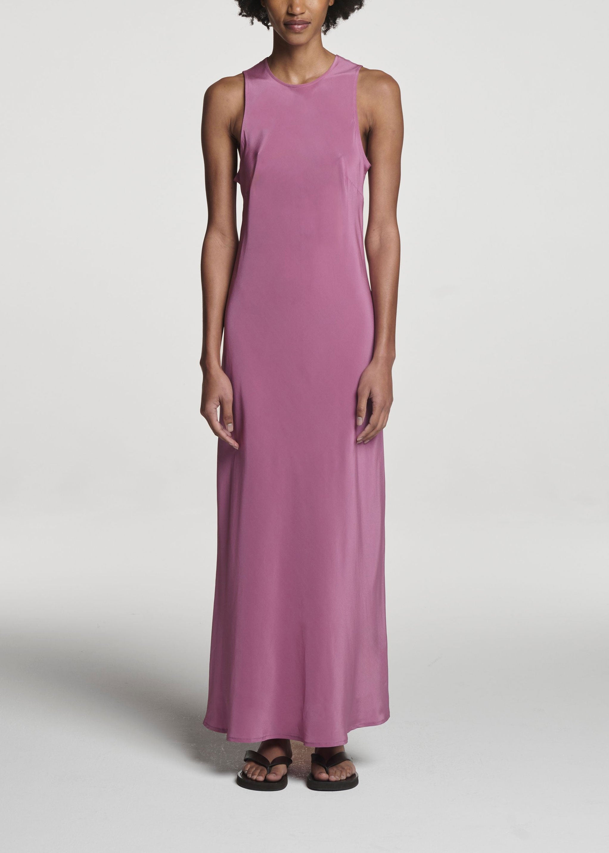 Valencia Dress Rose Pink Silk Crepe