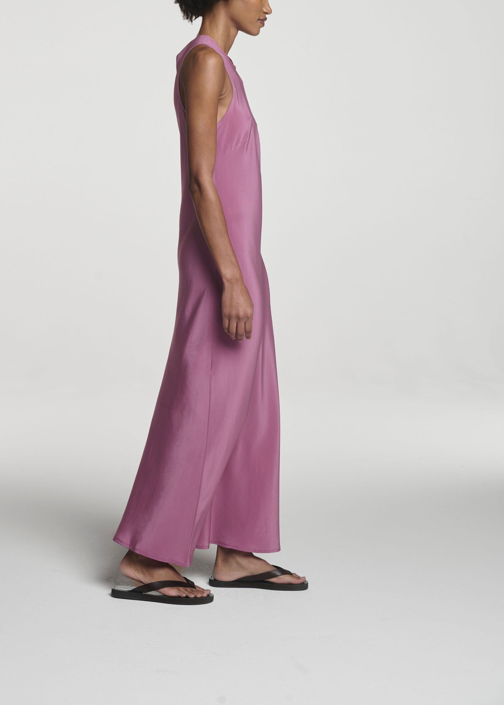 Valencia Dress Rose Pink Silk Crepe