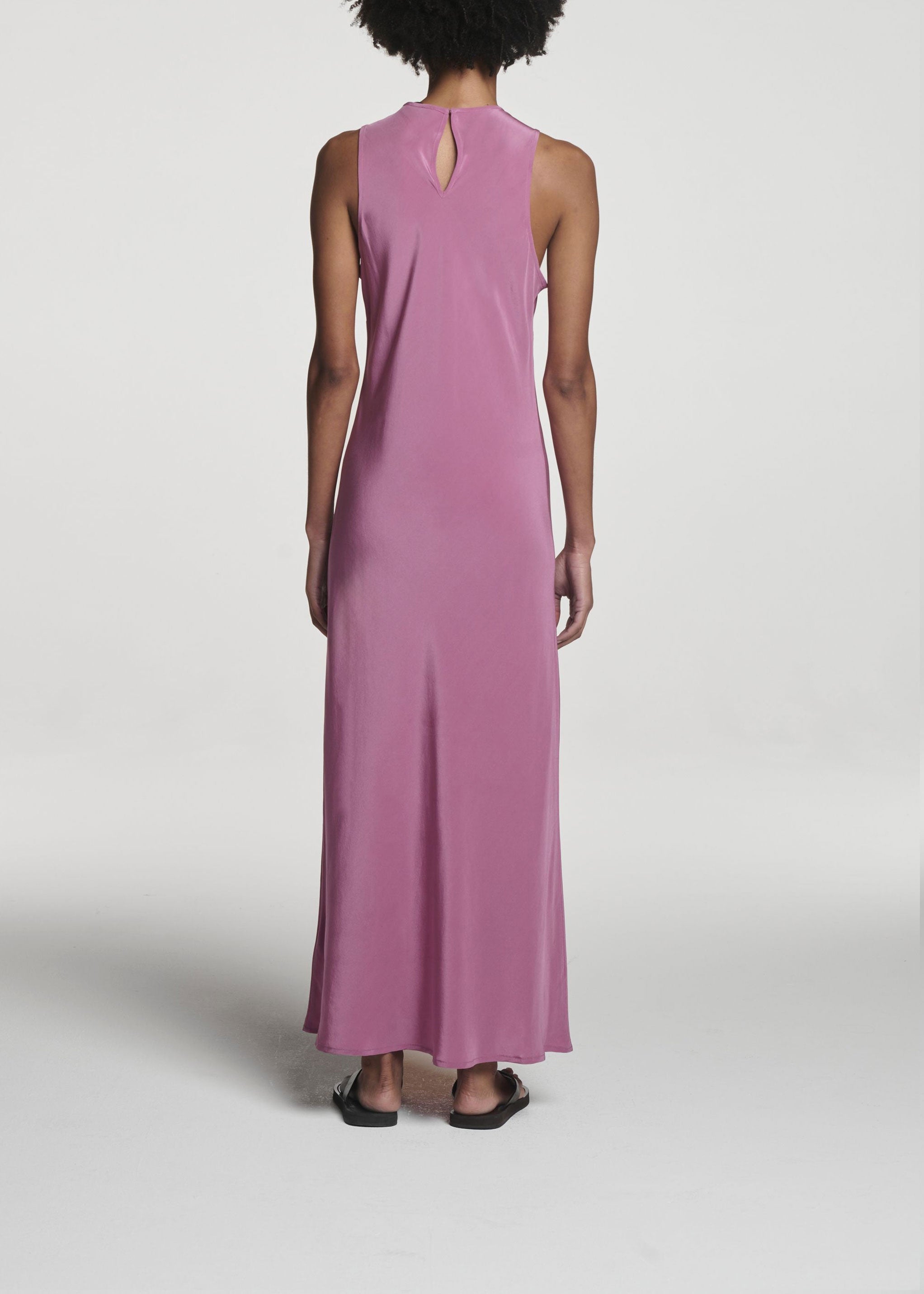 Valencia Dress Rose Pink Silk Crepe