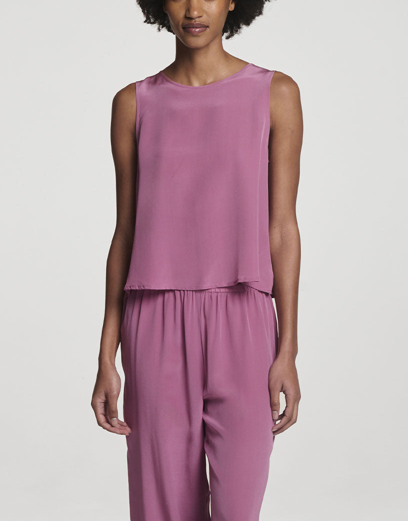Sofia Top Rose Pink Silk Crepe