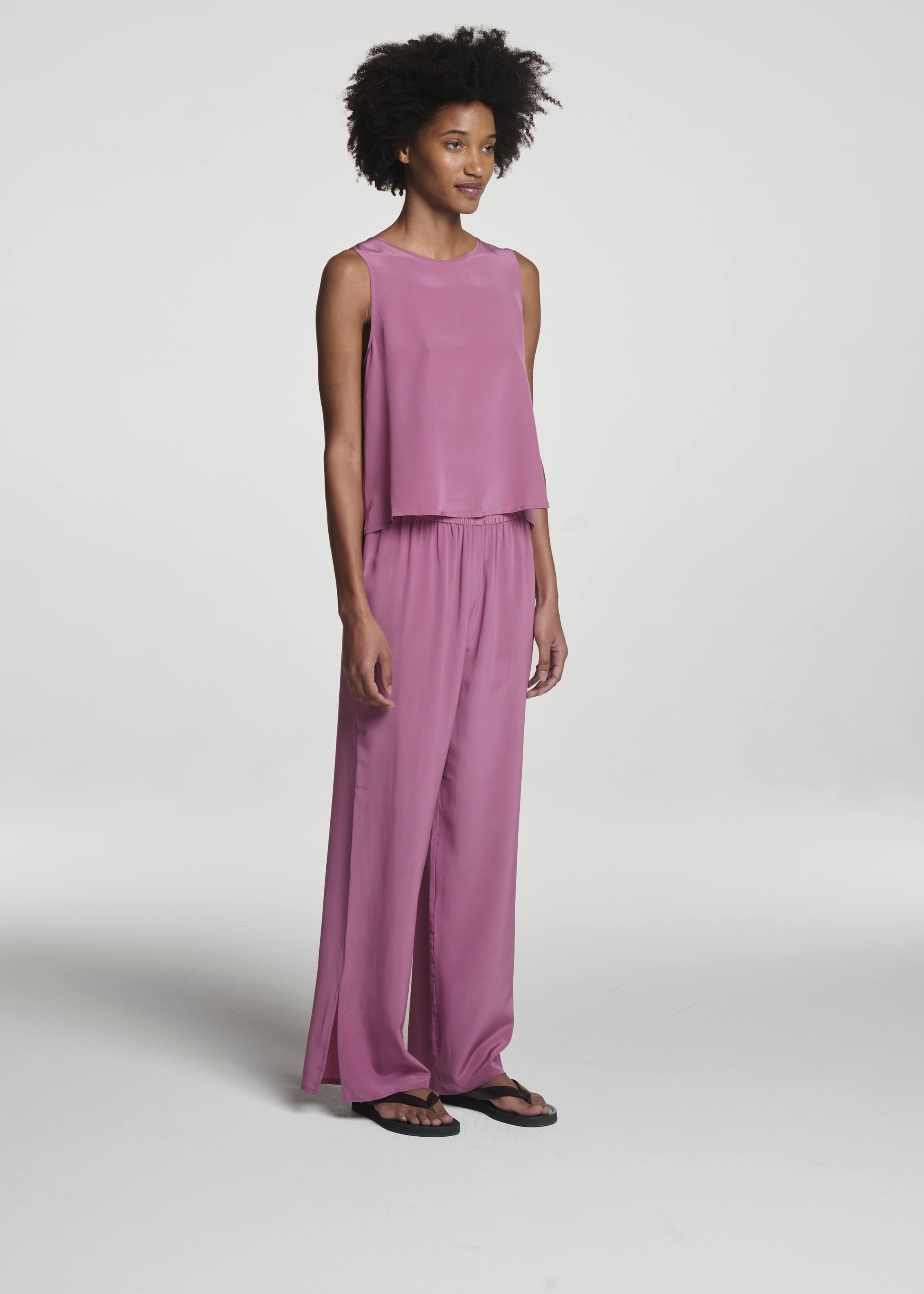 Loreto Trouser Rose Pink Silk Crepe