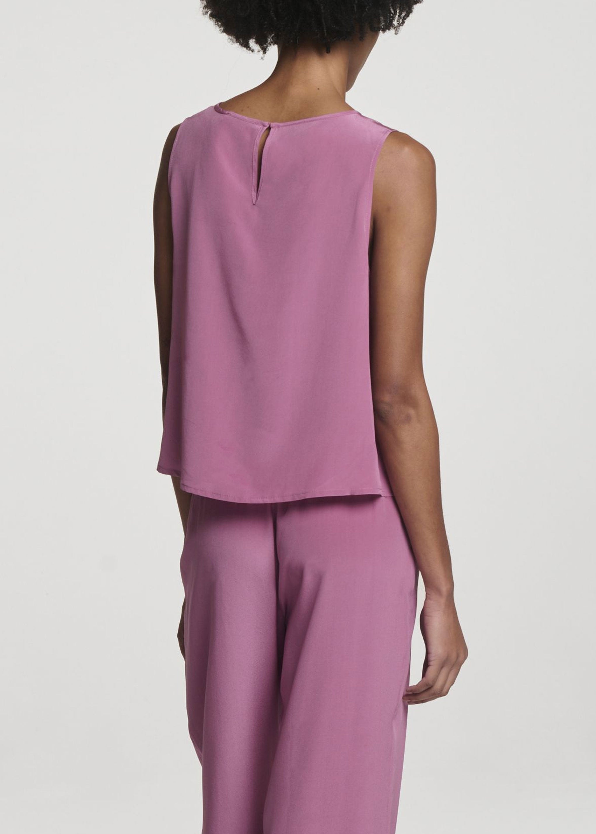 Sofia Top Rose Pink Silk Crepe