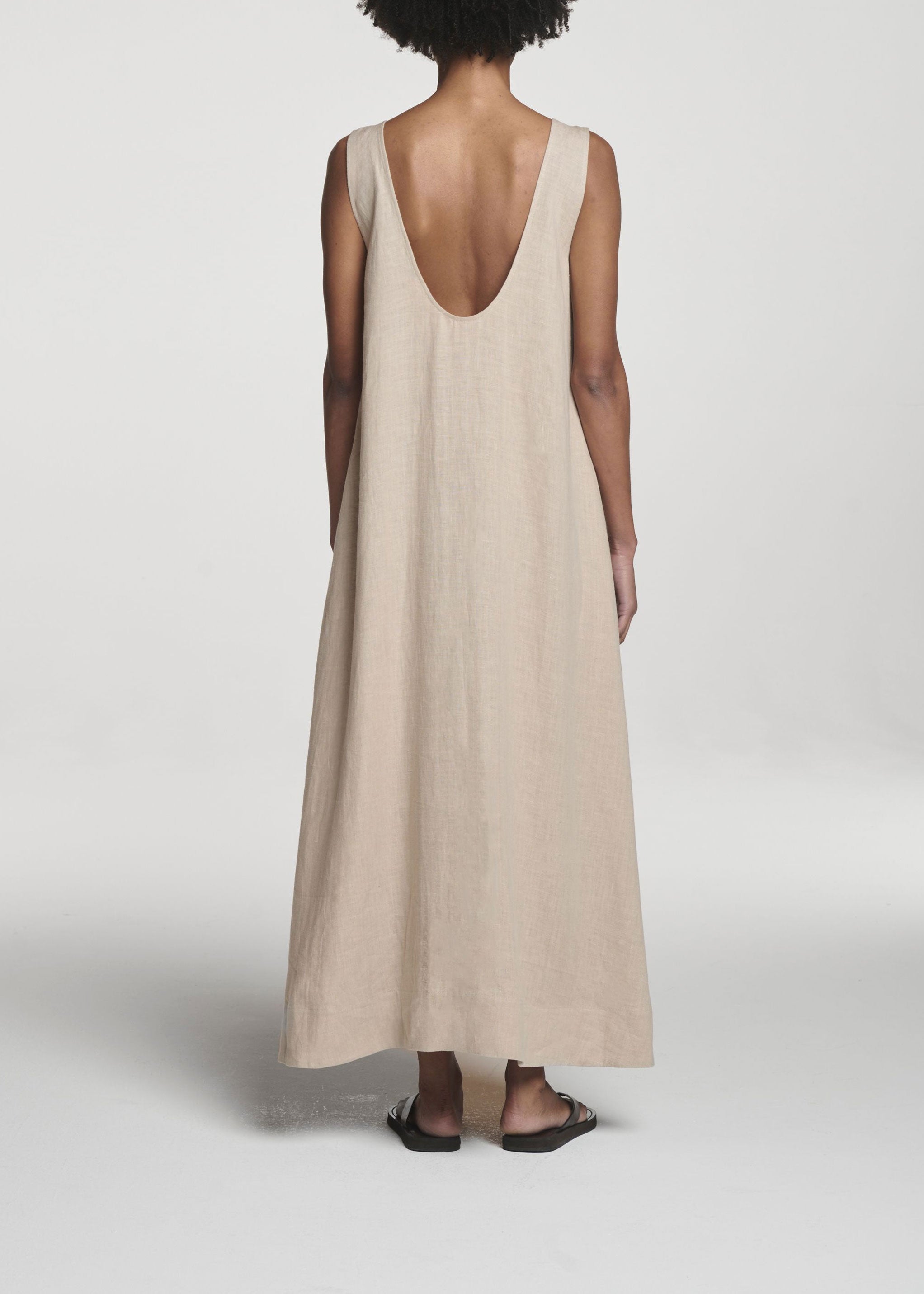 Capri Dress Heathered Sand Linen