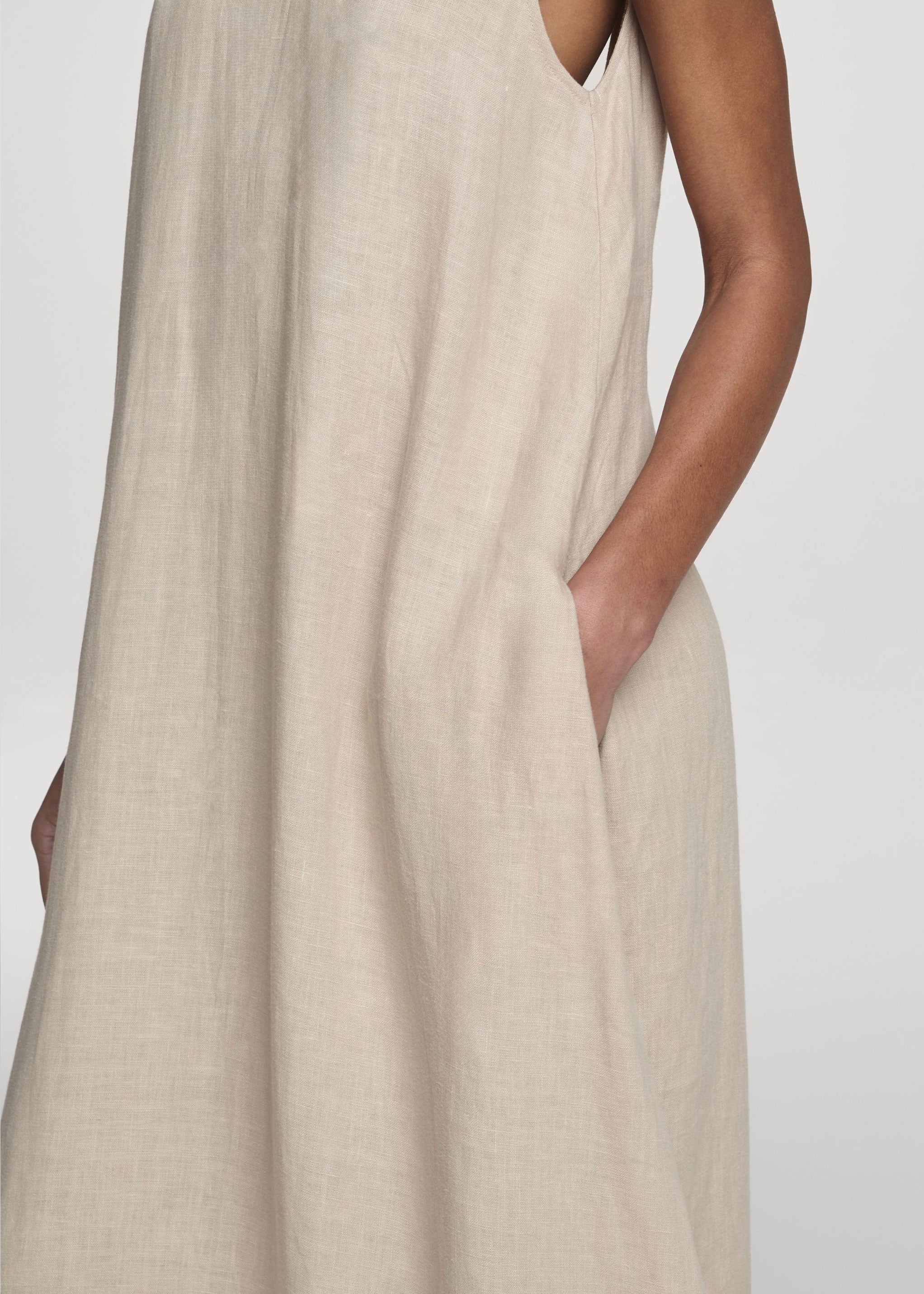 Capri Dress Heathered Sand Linen