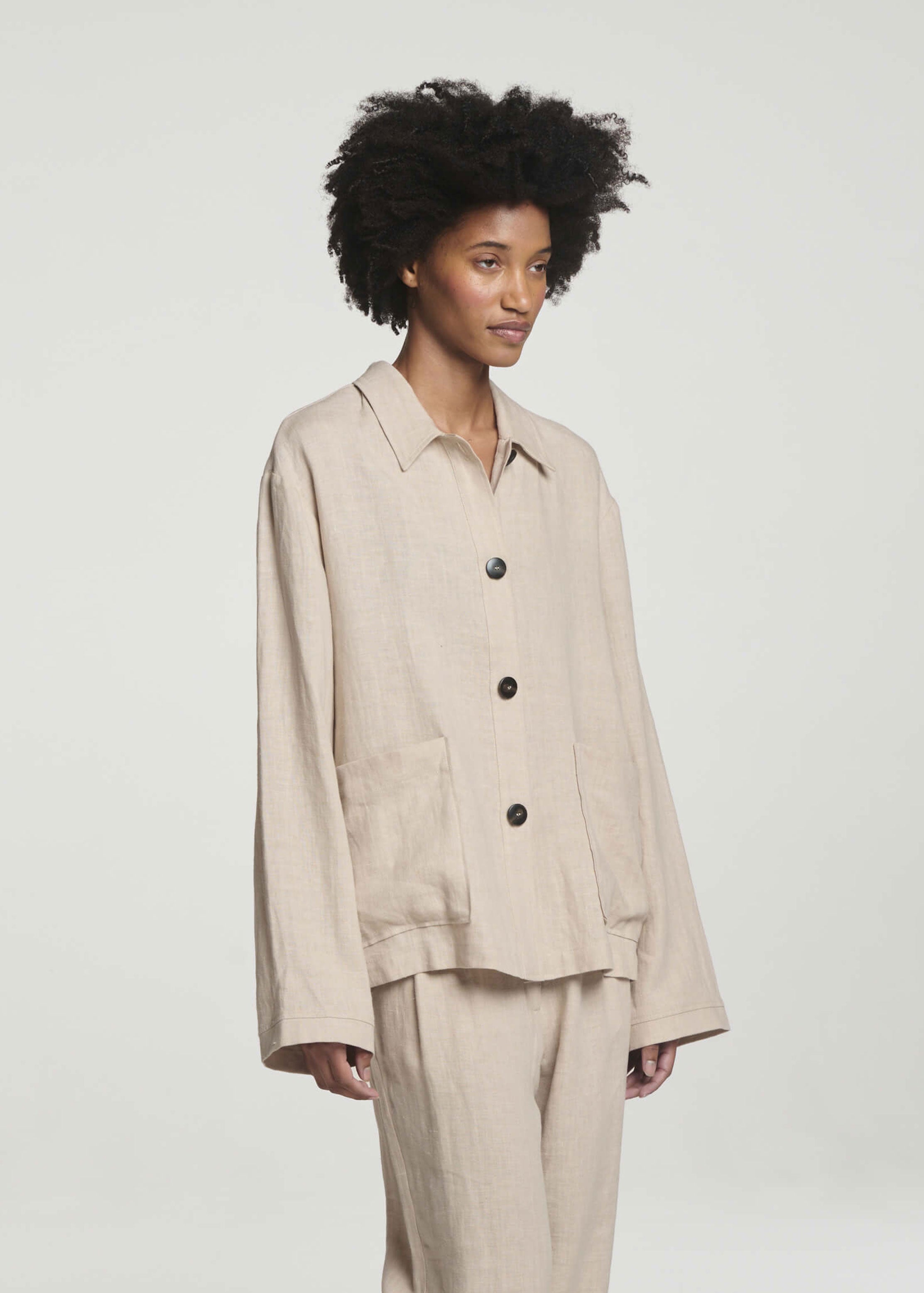 Valera Jacket Heathered Sand Linen