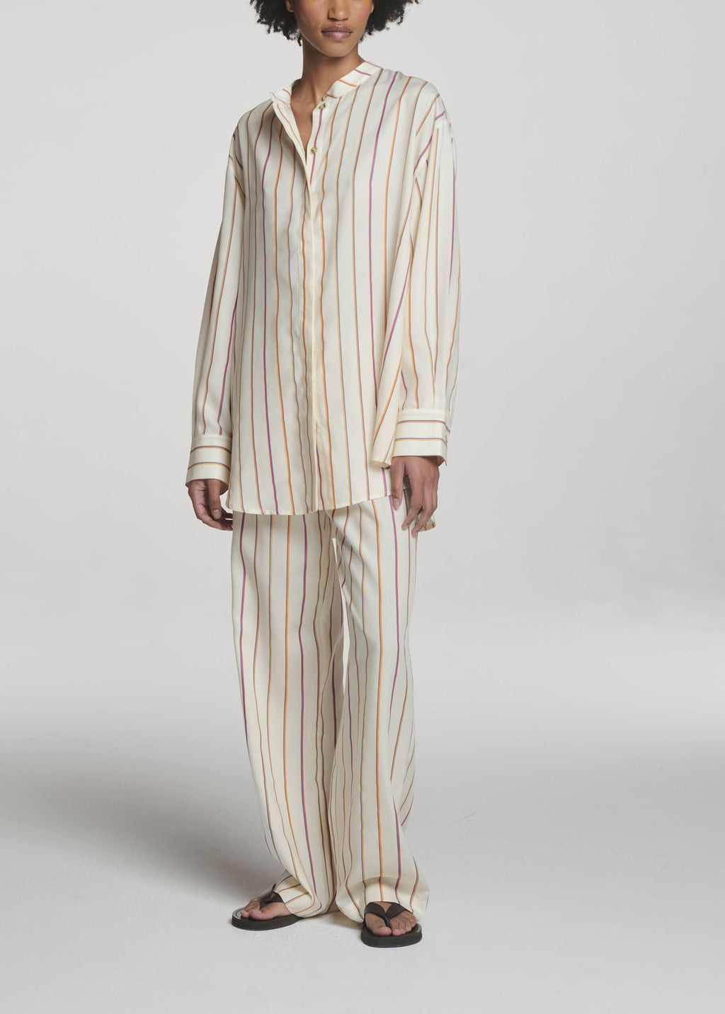 Ferrara Shirt Stripe Ecru Tencel