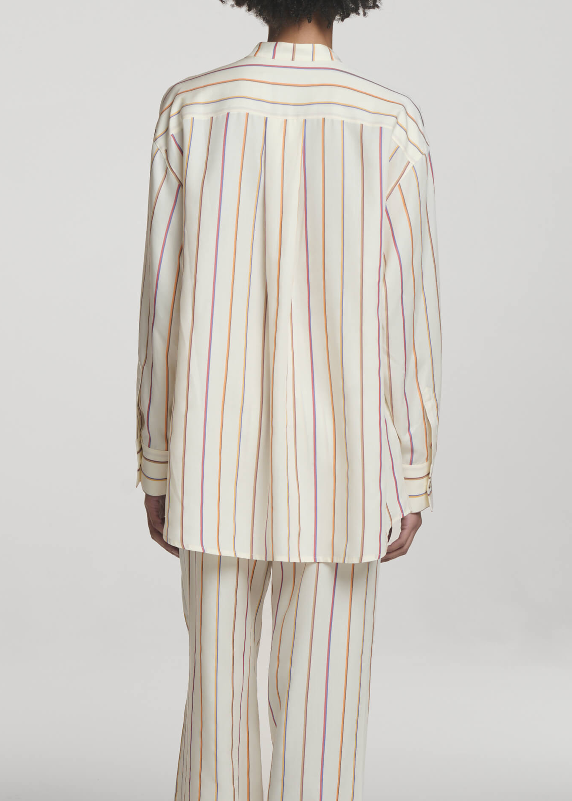 Ferrara Shirt Colour Stripe Ecru Tencel