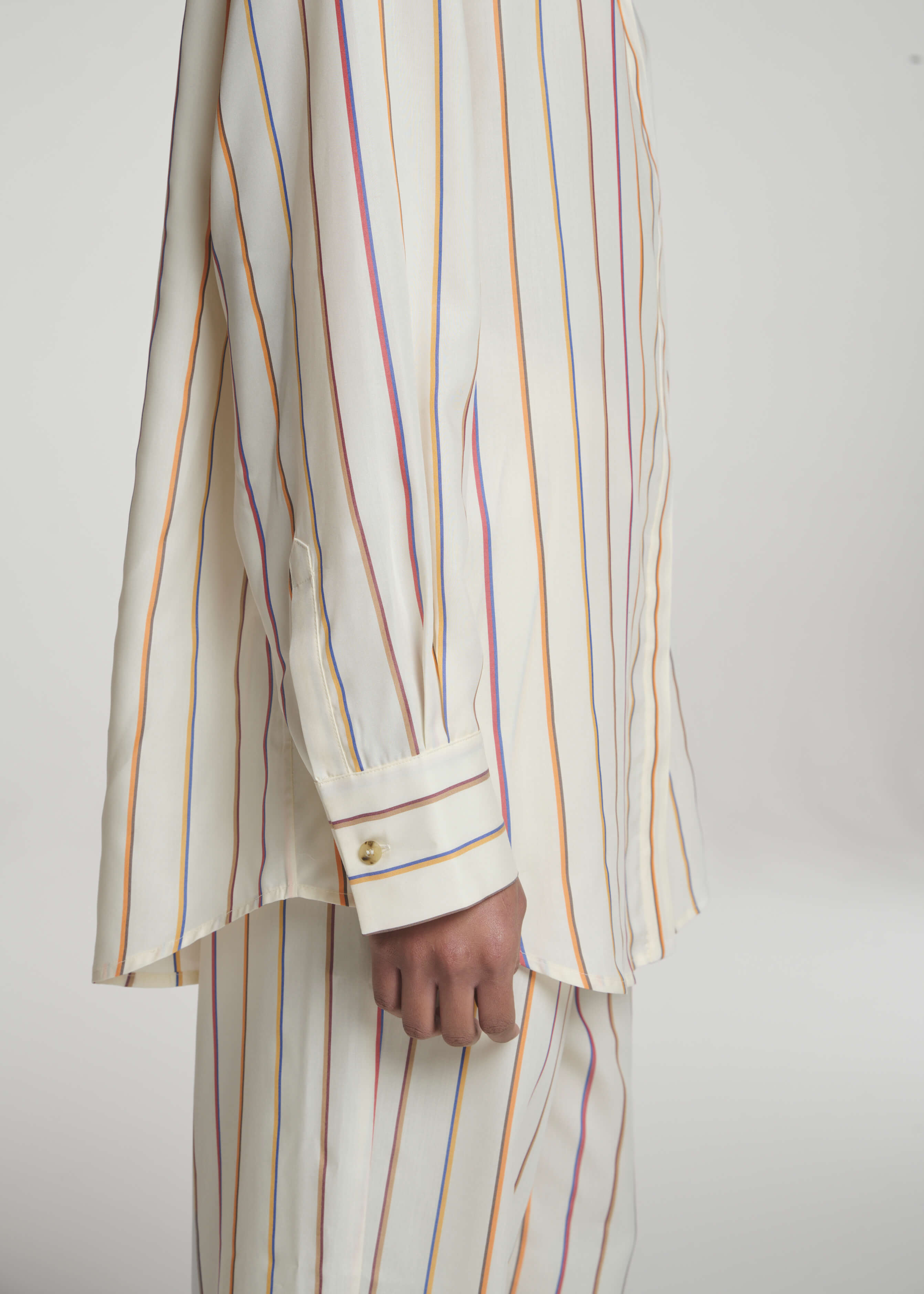 Ferrara Shirt Colour Stripe Ecru Tencel