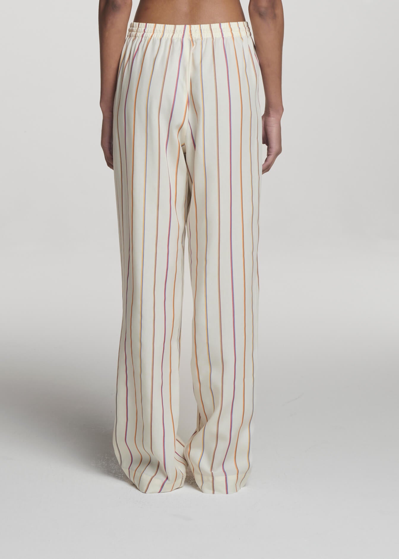 Aria Trouser Colour Stripe Ecru Tencel