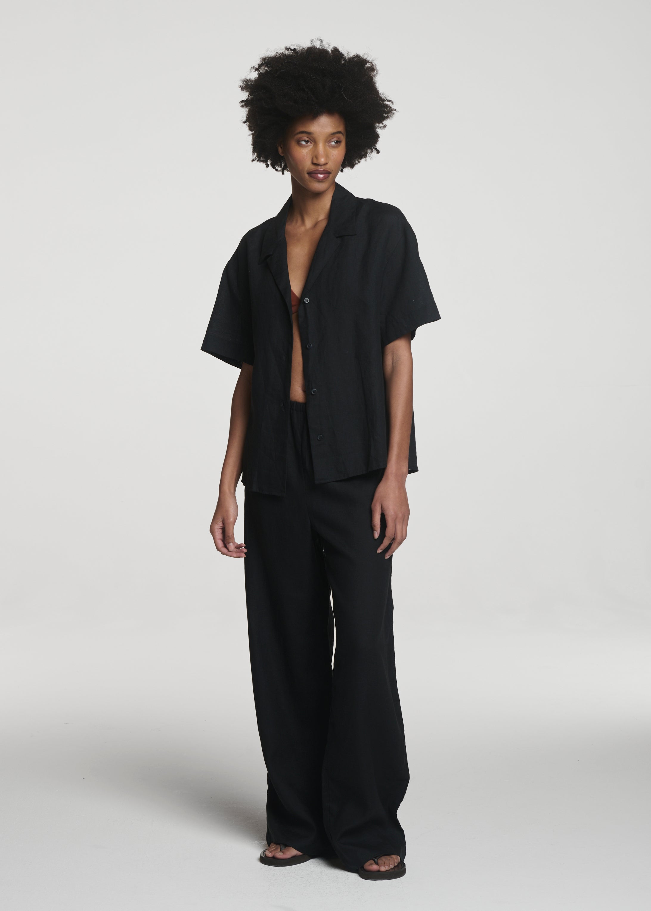 Prague Shirt Black Organic Linen