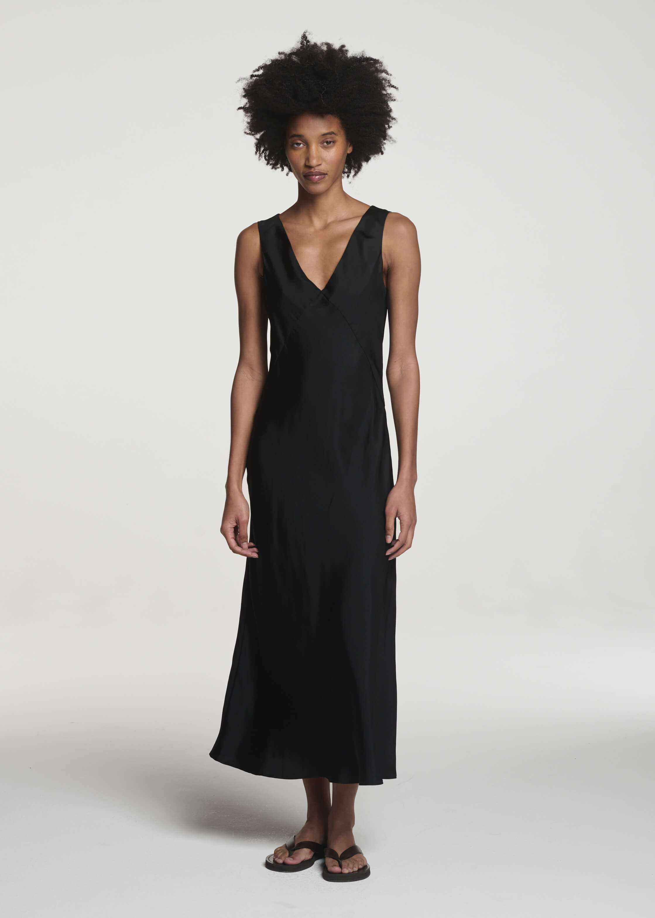 Provence Dress Black Silk Twill