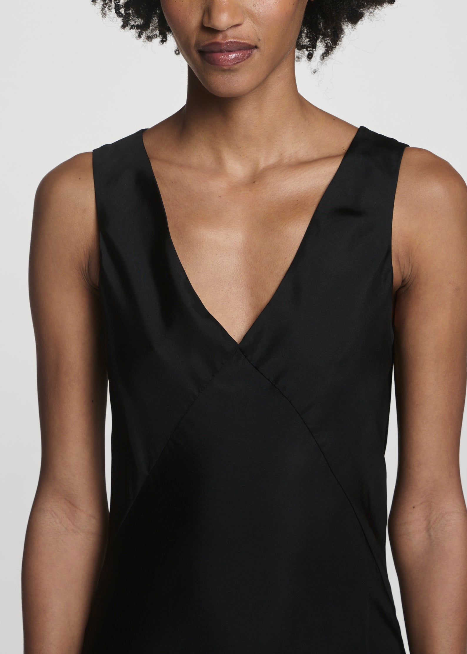 Provence Dress Black Silk Twill