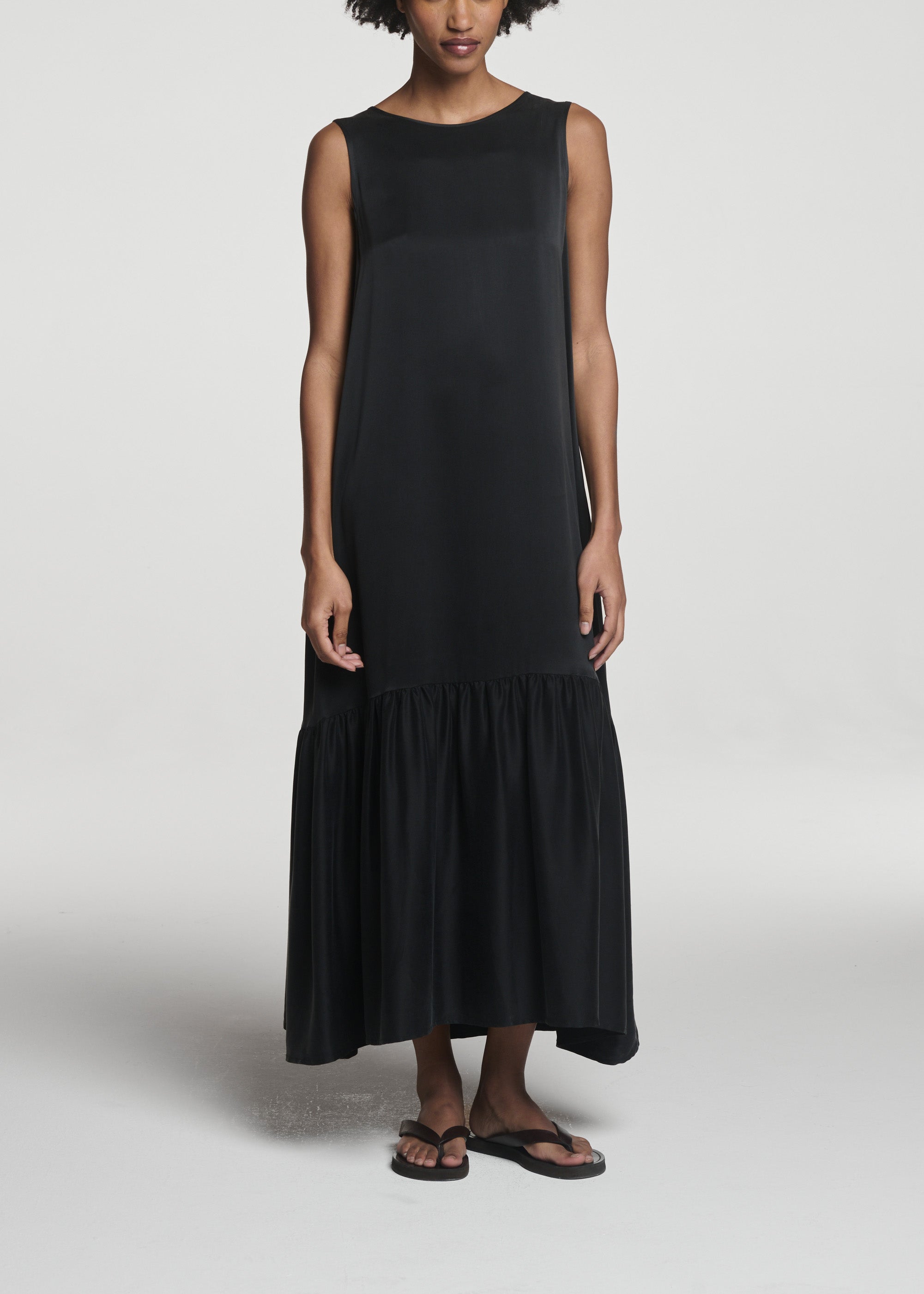 Rhea Dress Black Silk Charmeuse