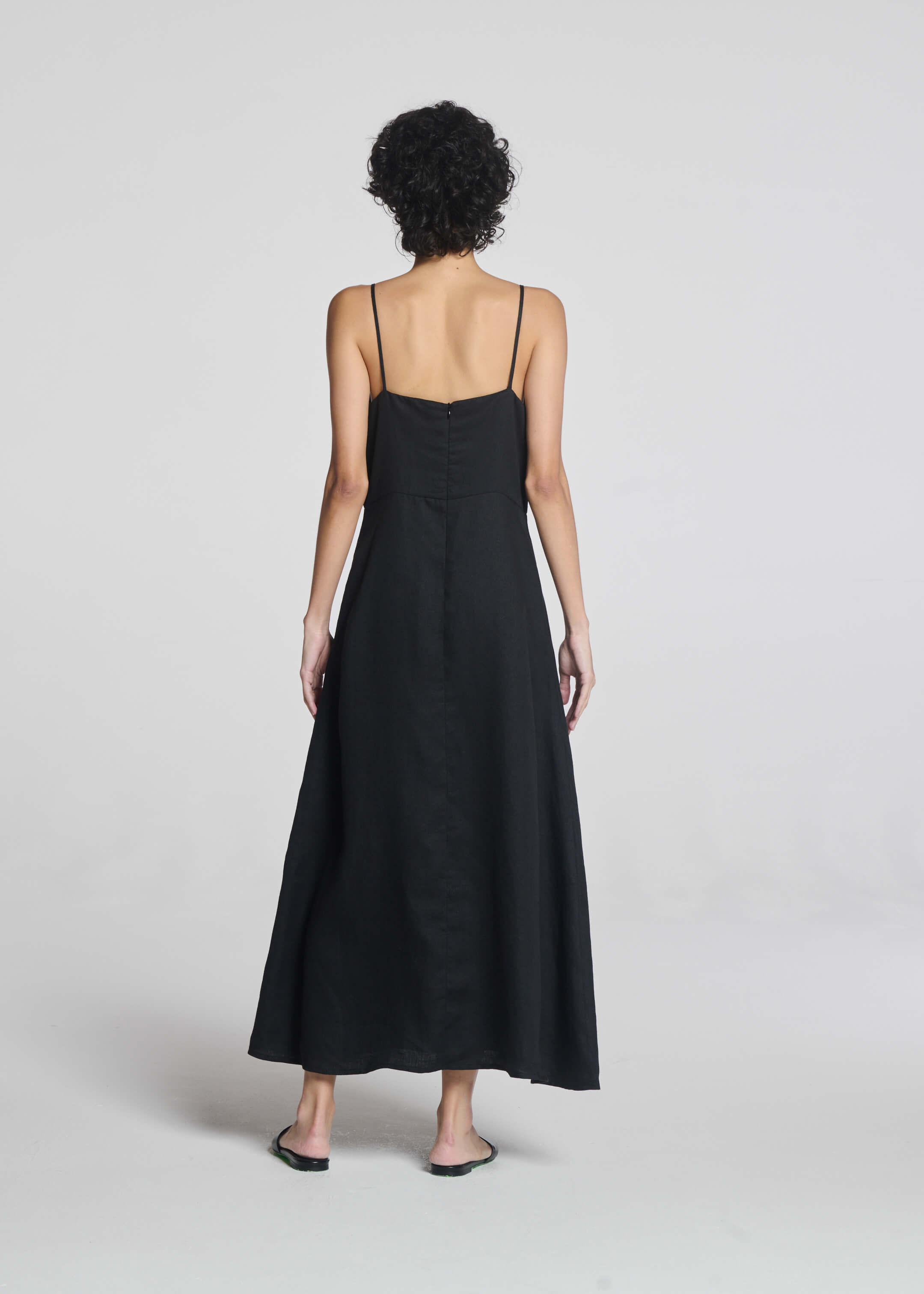 Ida Dress Black Heavy Linen