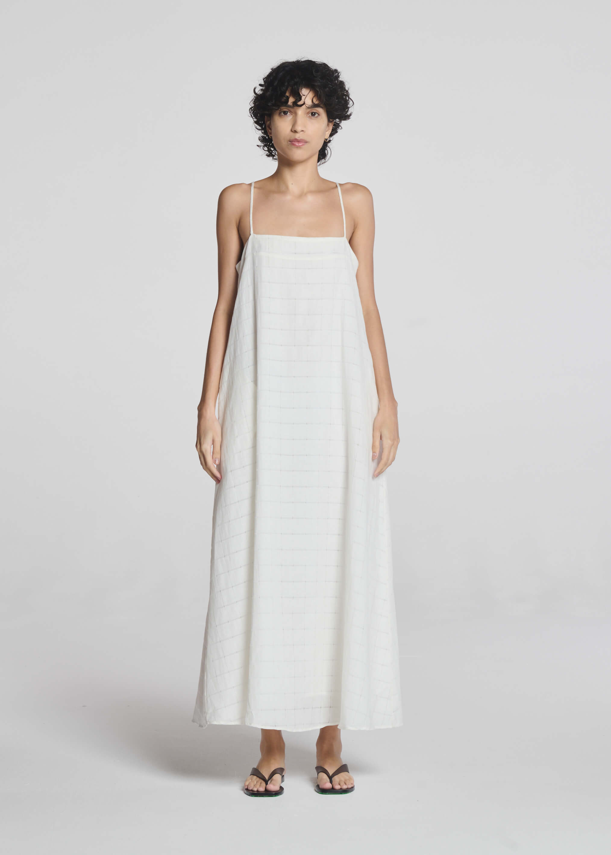 Melfi Dress Off White Linen Cotton
