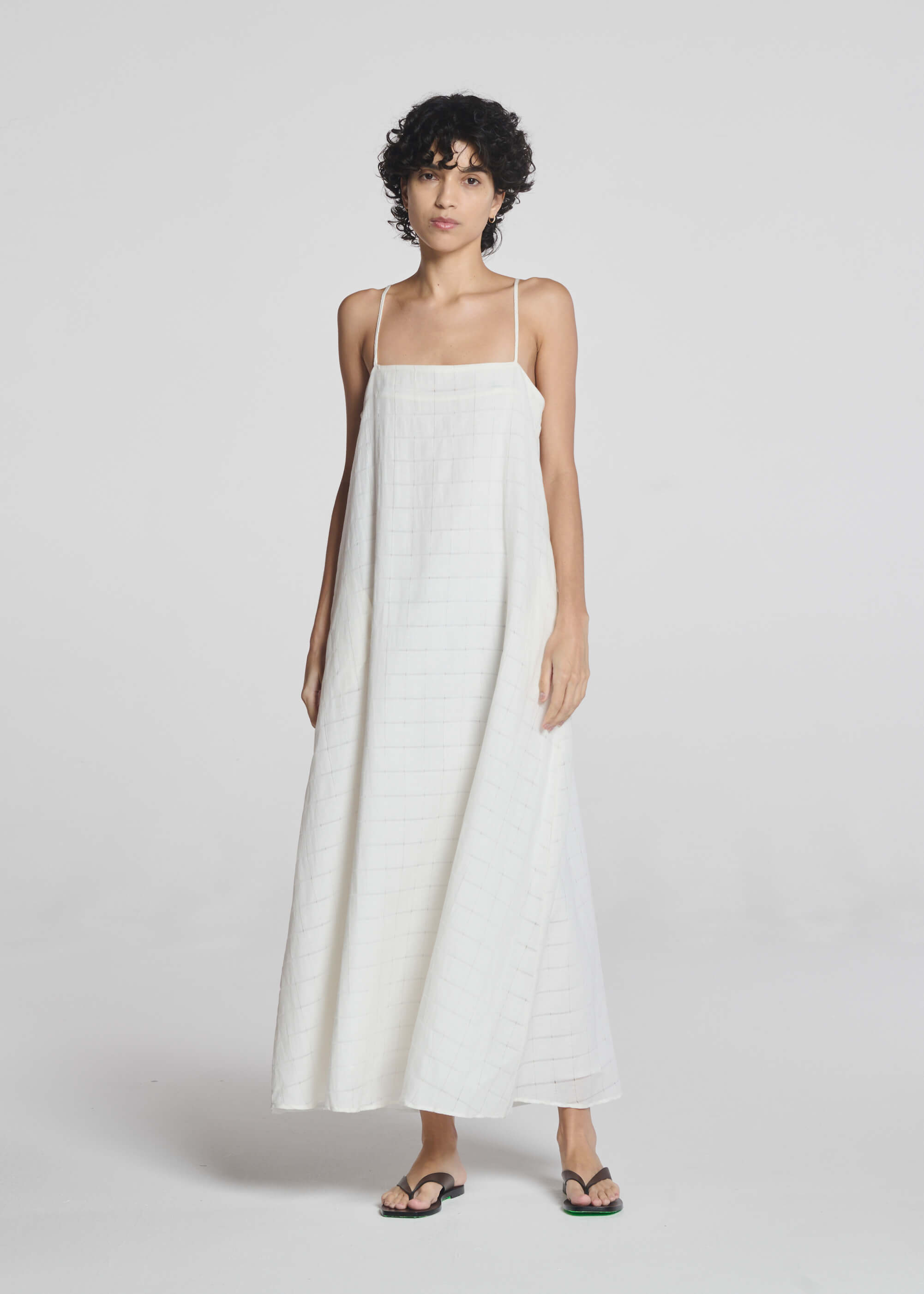 Melfi Dress Off White Linen Cotton