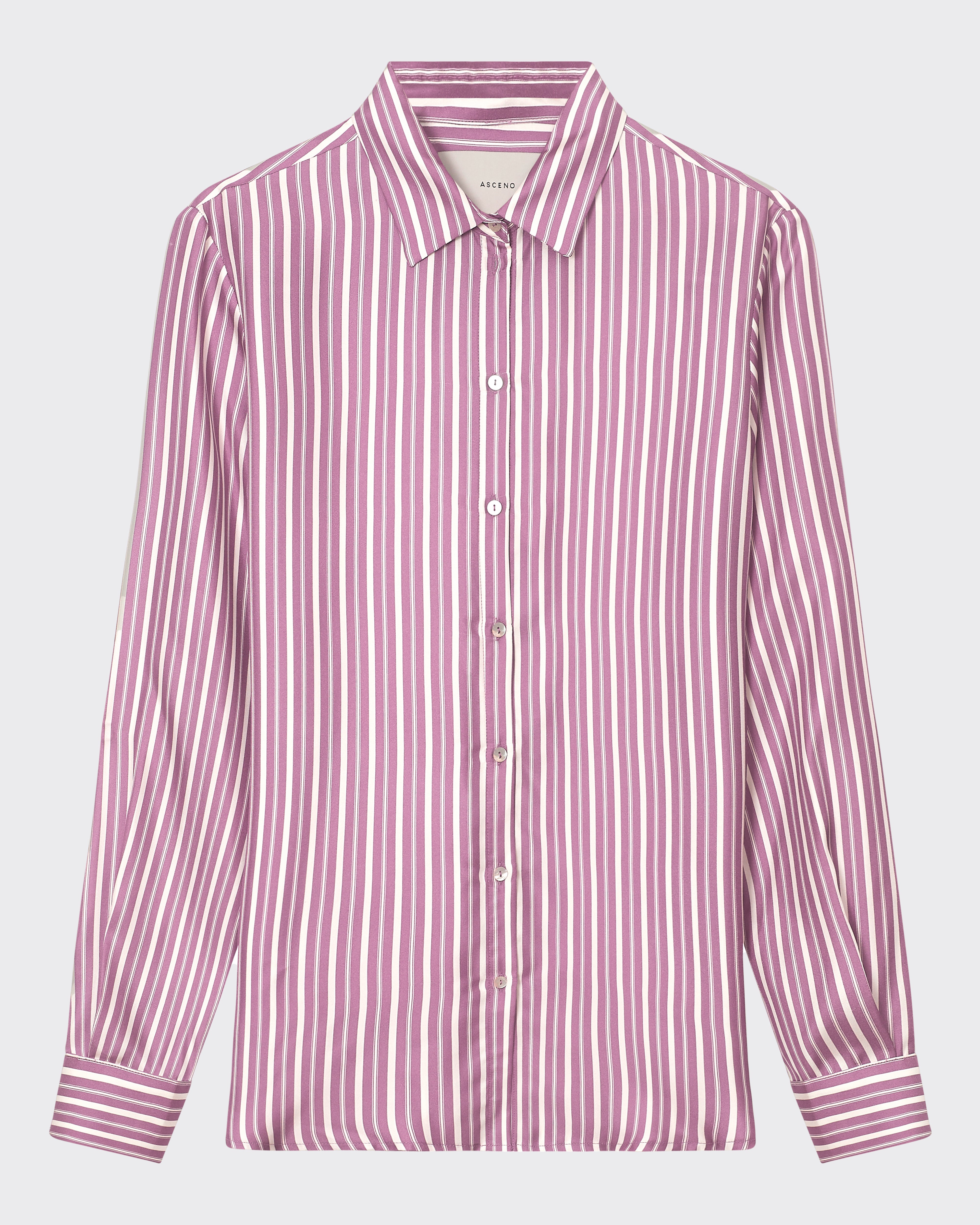 London Shirt Rose Pink Stripe Silk Twill