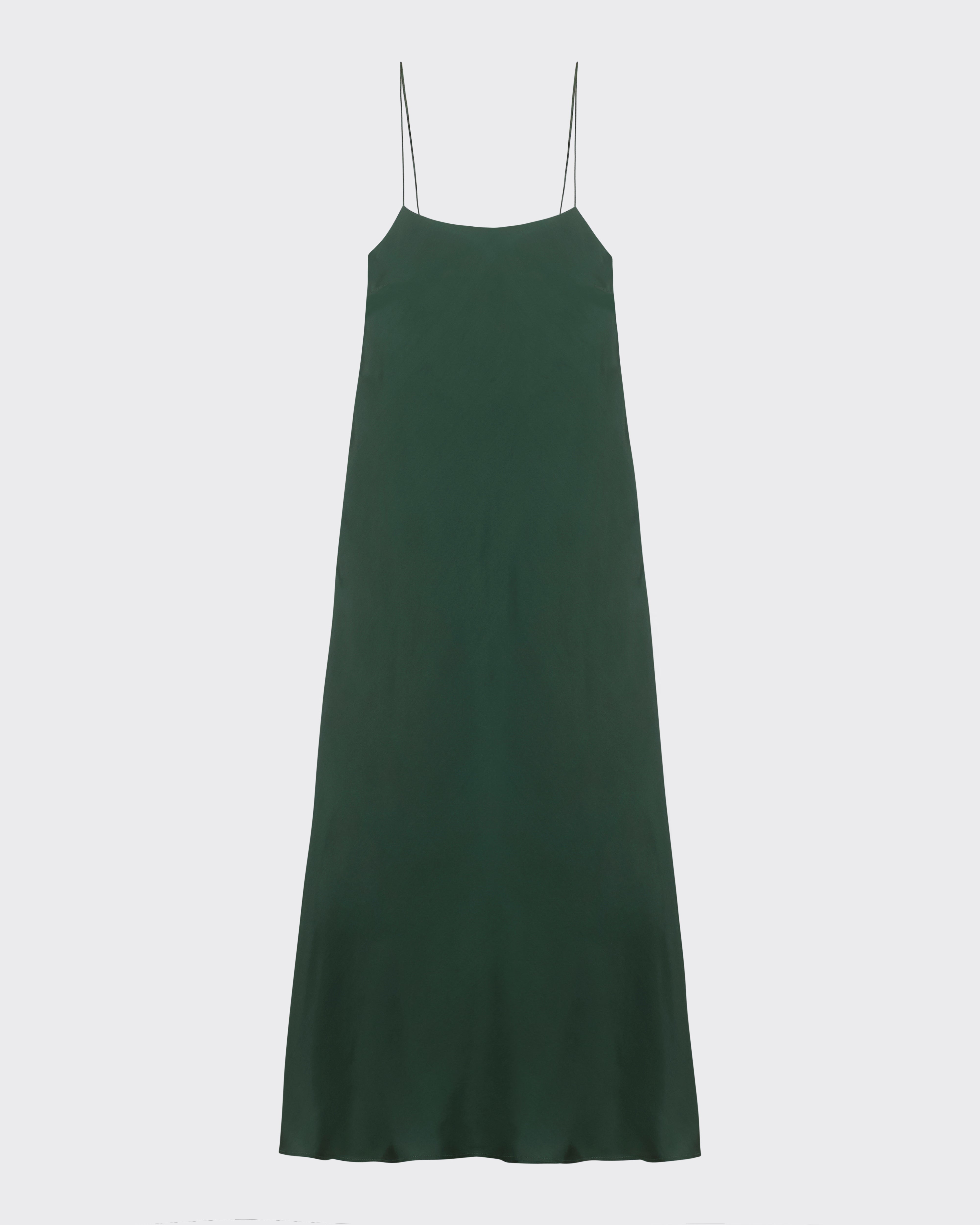 Lille Dress Fern Green Silk Twill