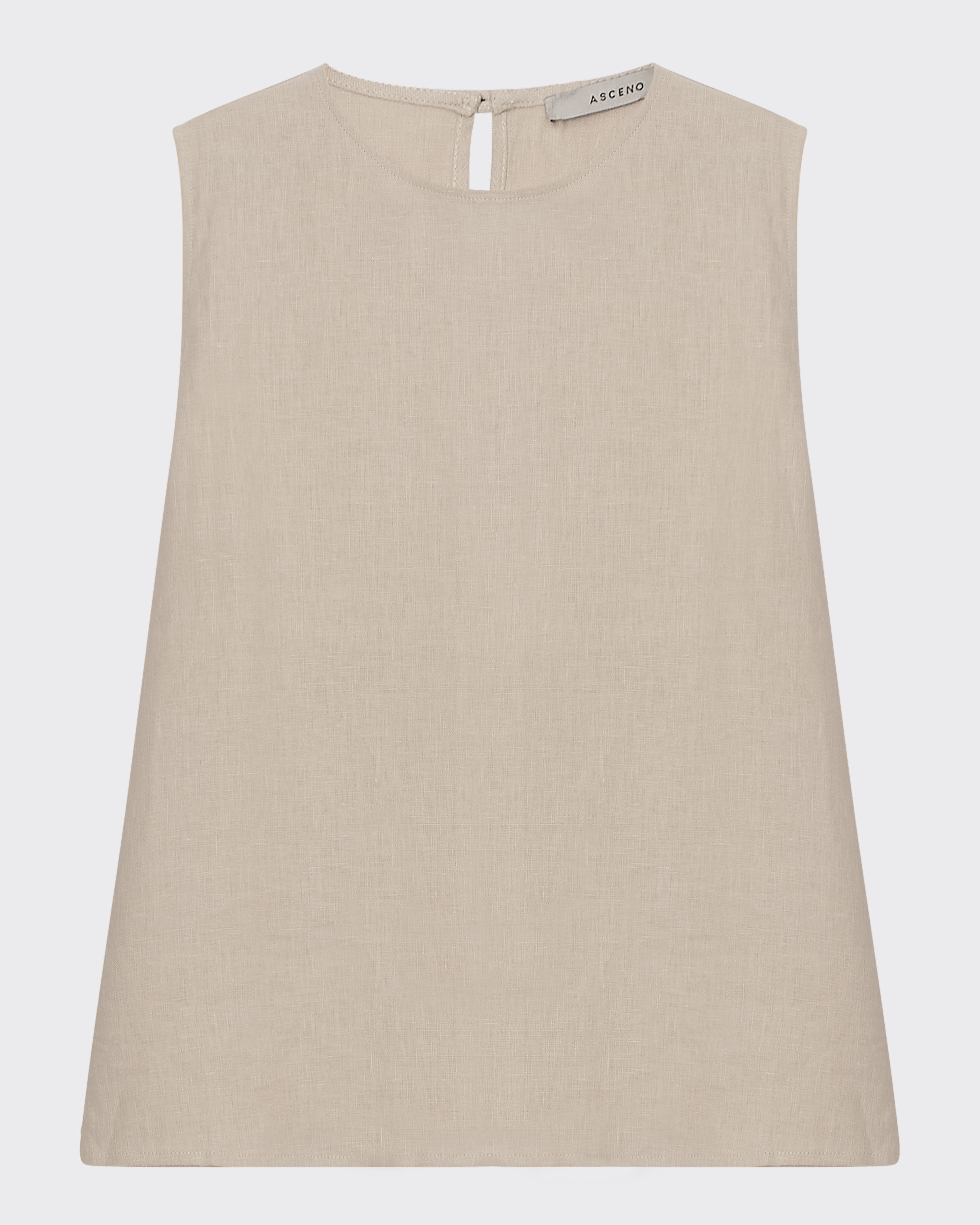 Trento Top Heathered Sand Linen