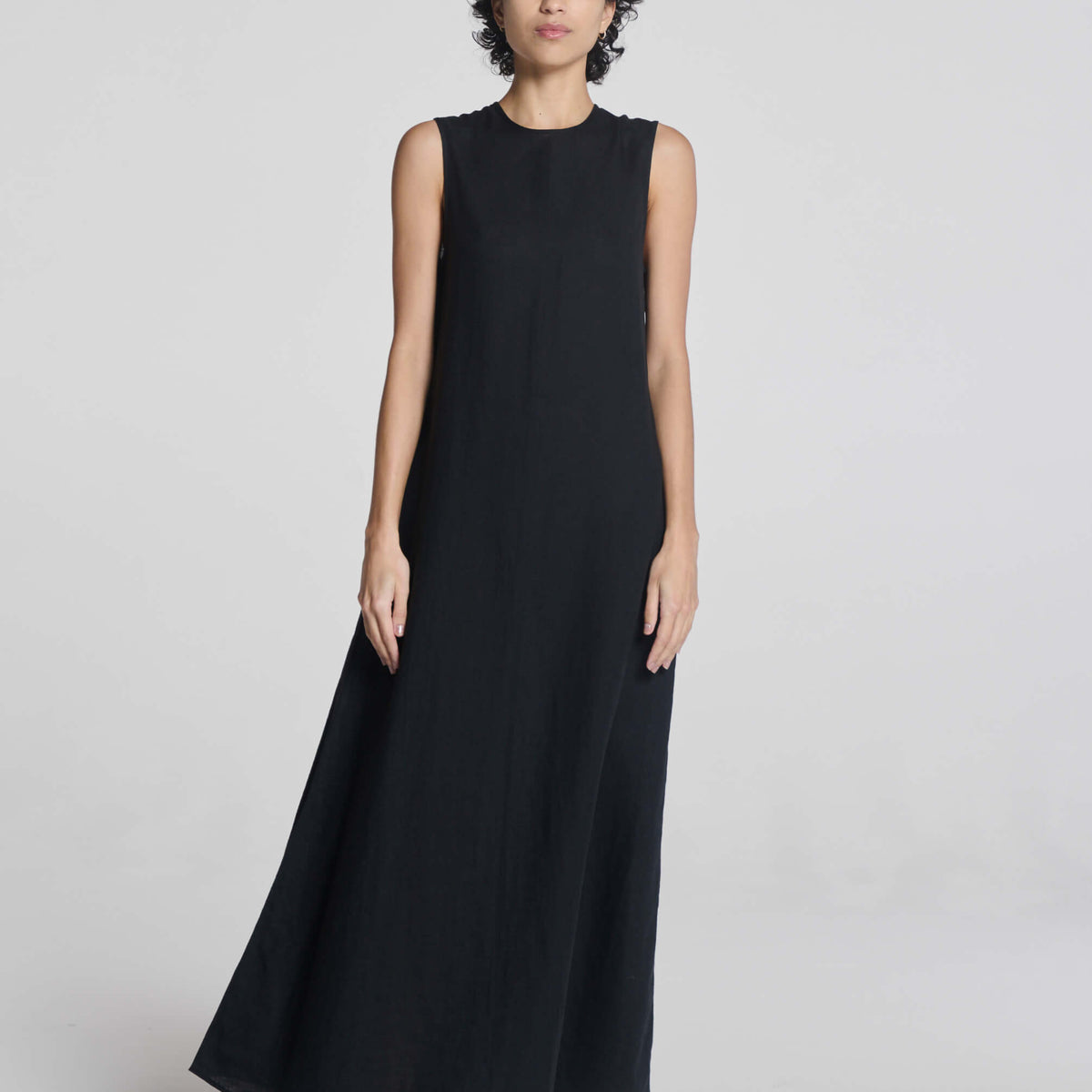 a line dress women's Strapless A-line Linen Long Dress