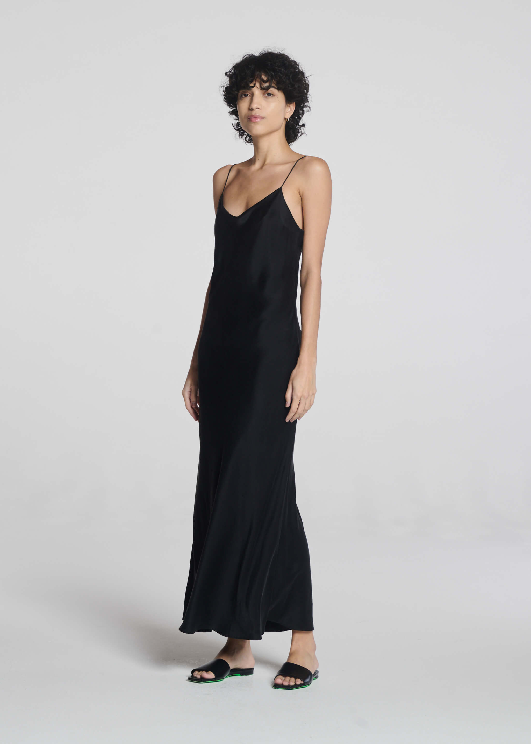 Lyon Slip Dress Black Silk