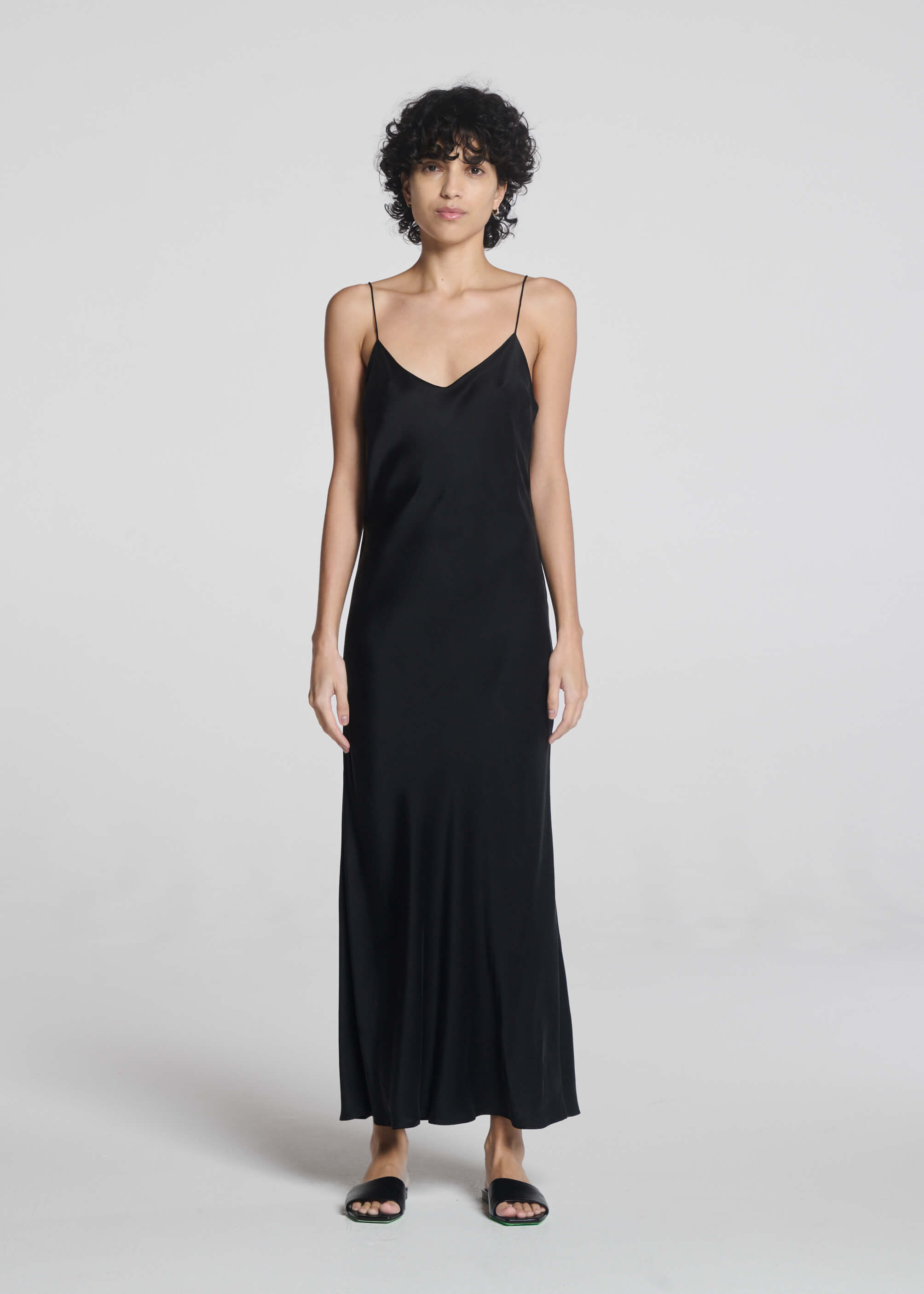Lyon Slip Dress Black Silk