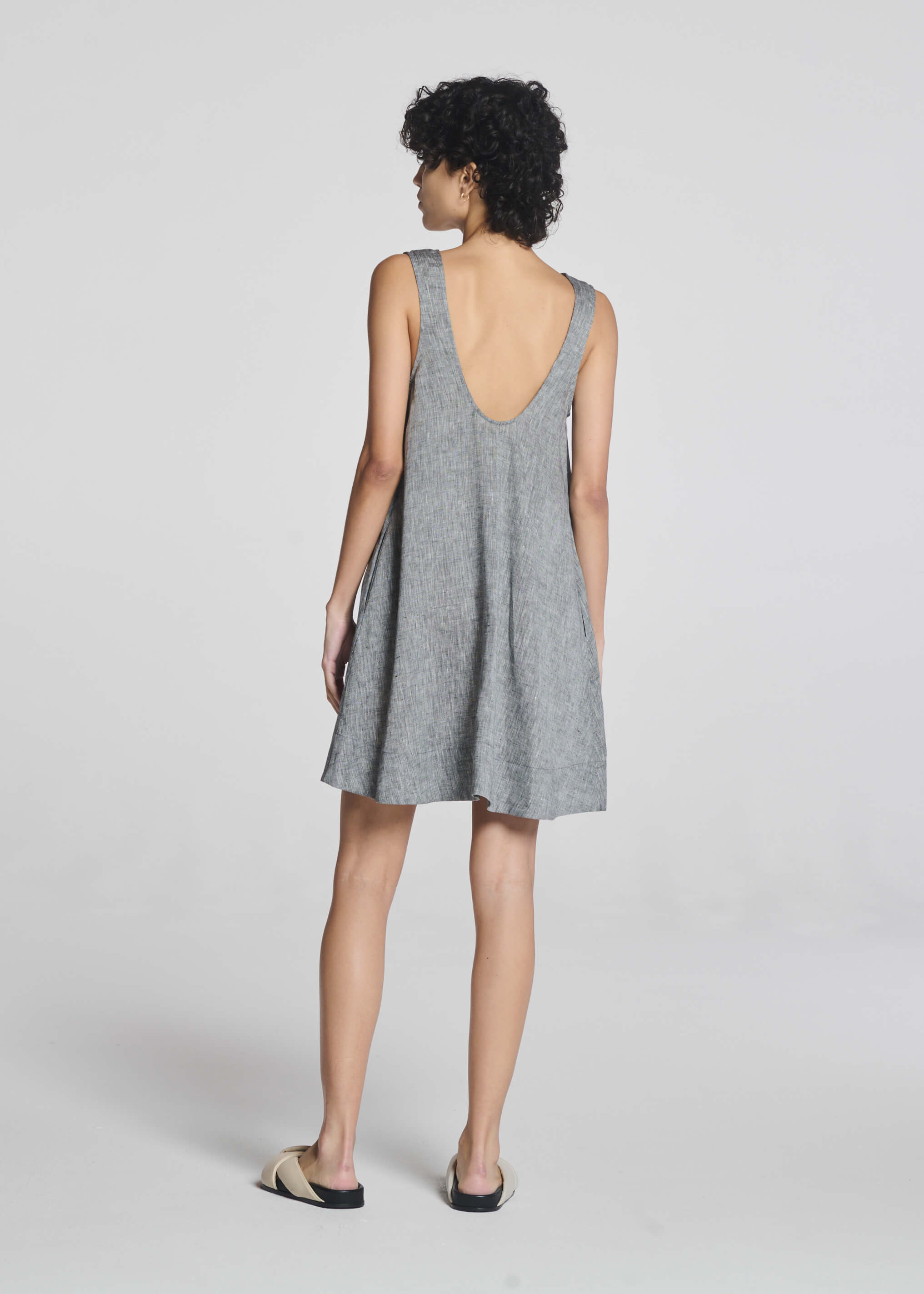 Sicily Dress Heathered Grey Linen