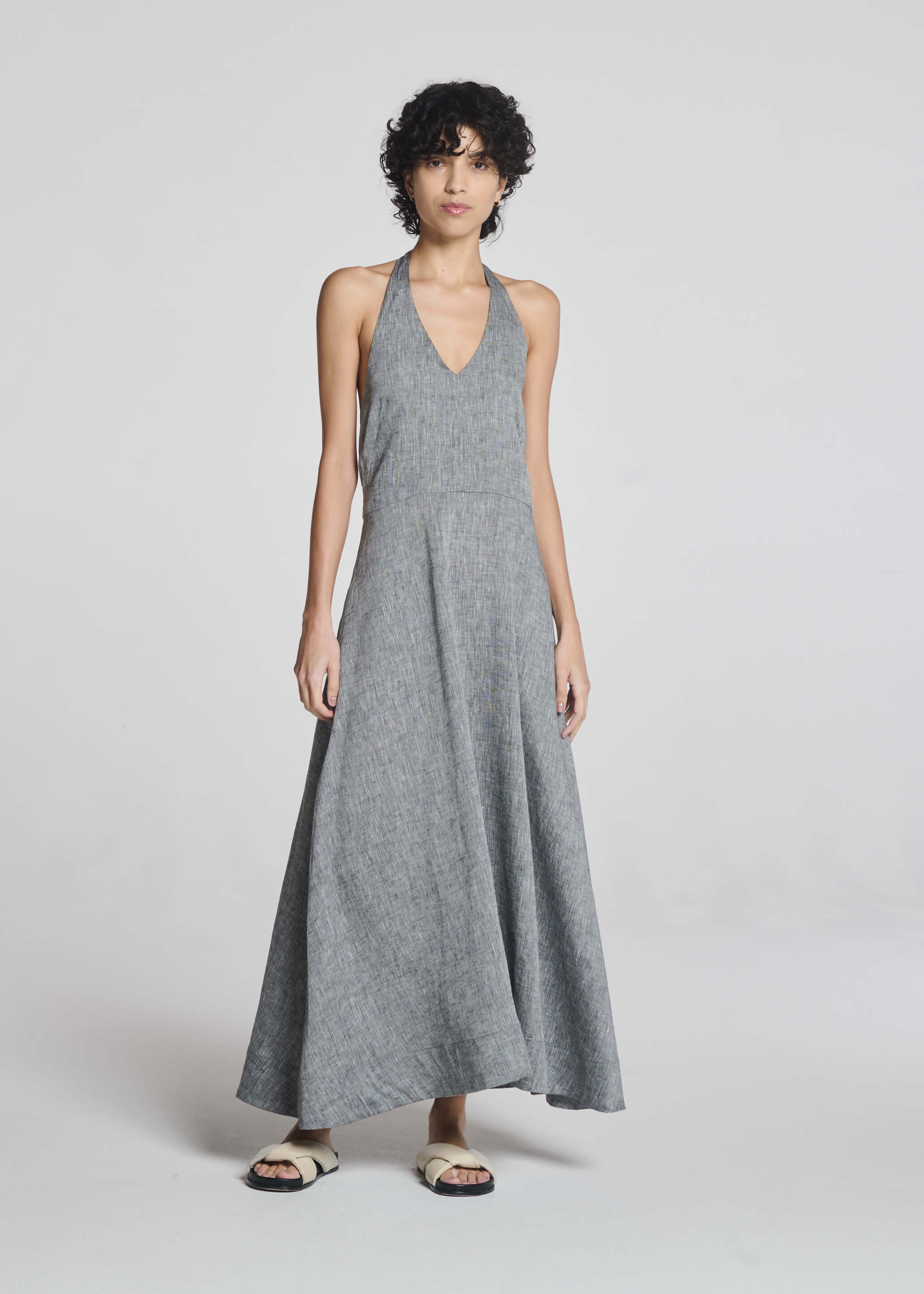 Garda Dress Heathered Grey Linen
