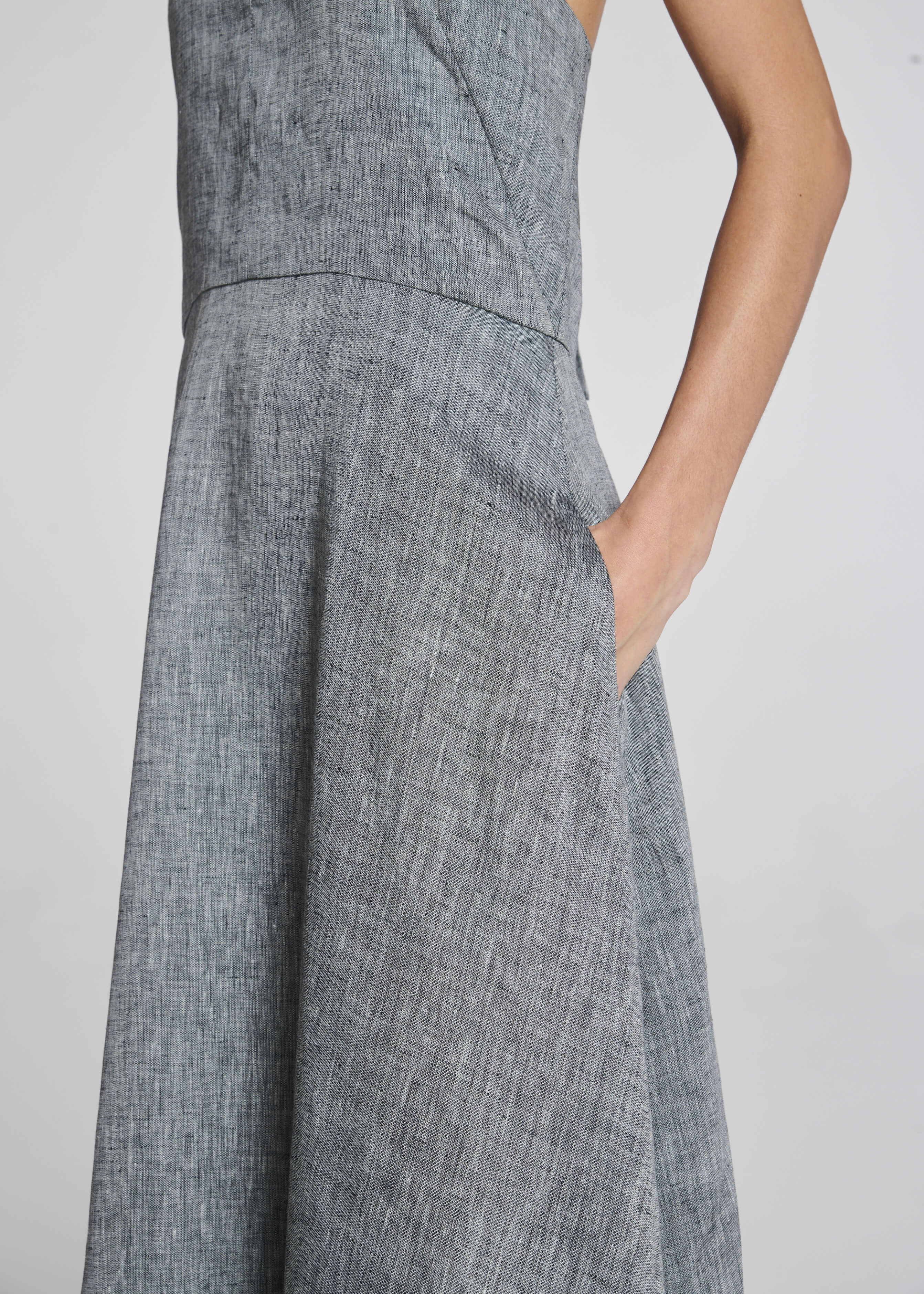 Garda Dress Heathered Grey Linen