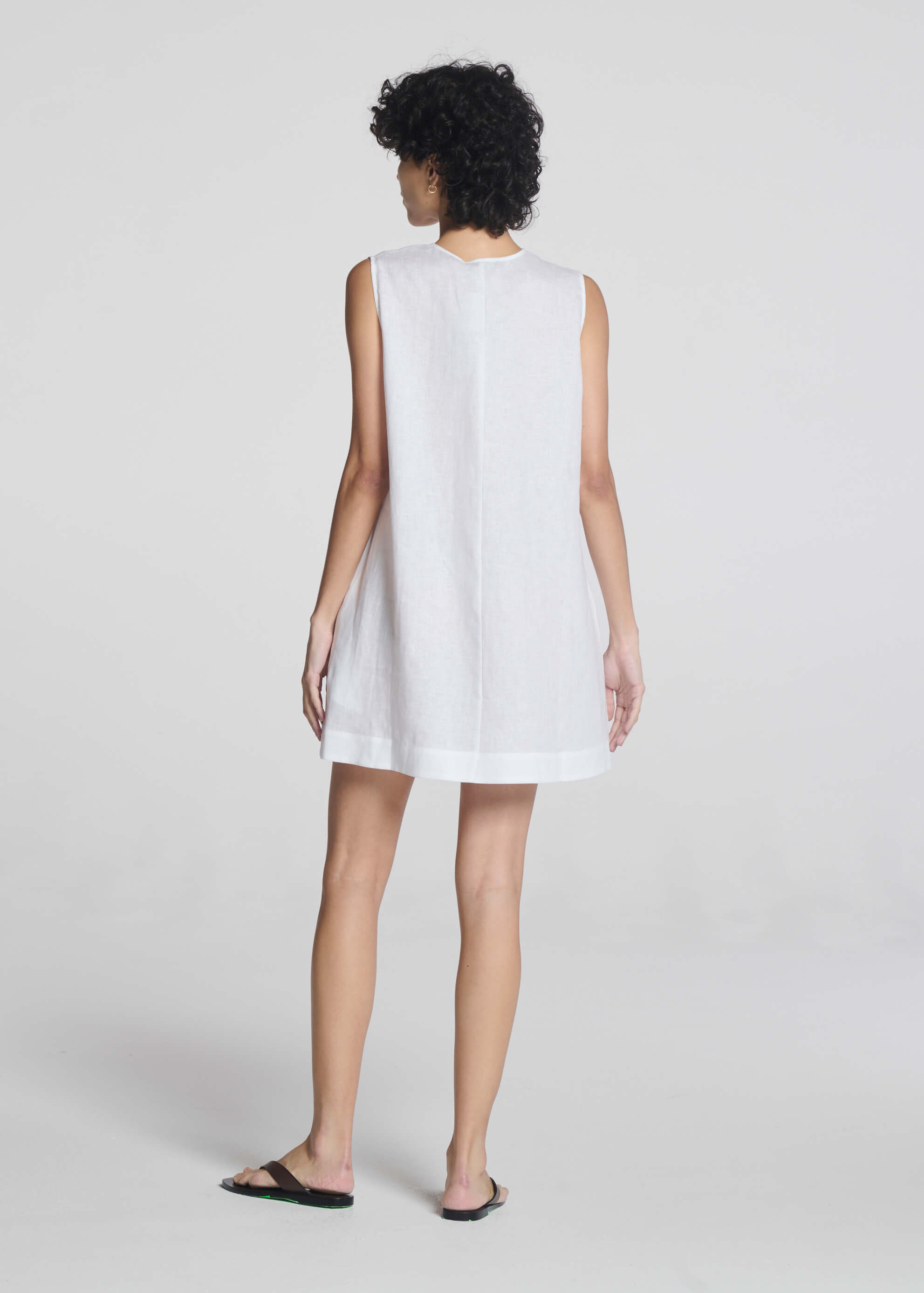 Derya Mini Dress White Organic Linen