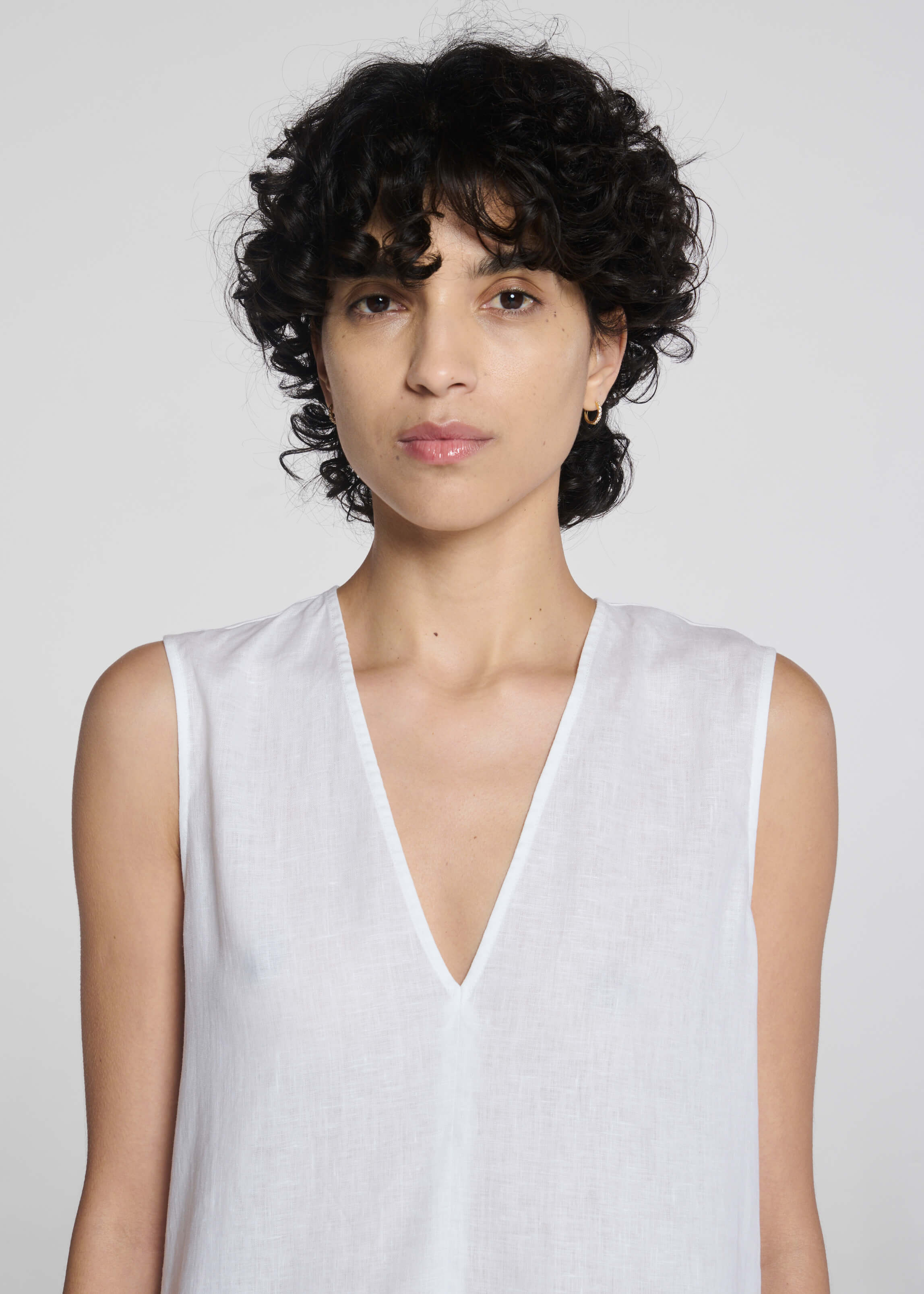Derya Mini Dress White Organic Linen