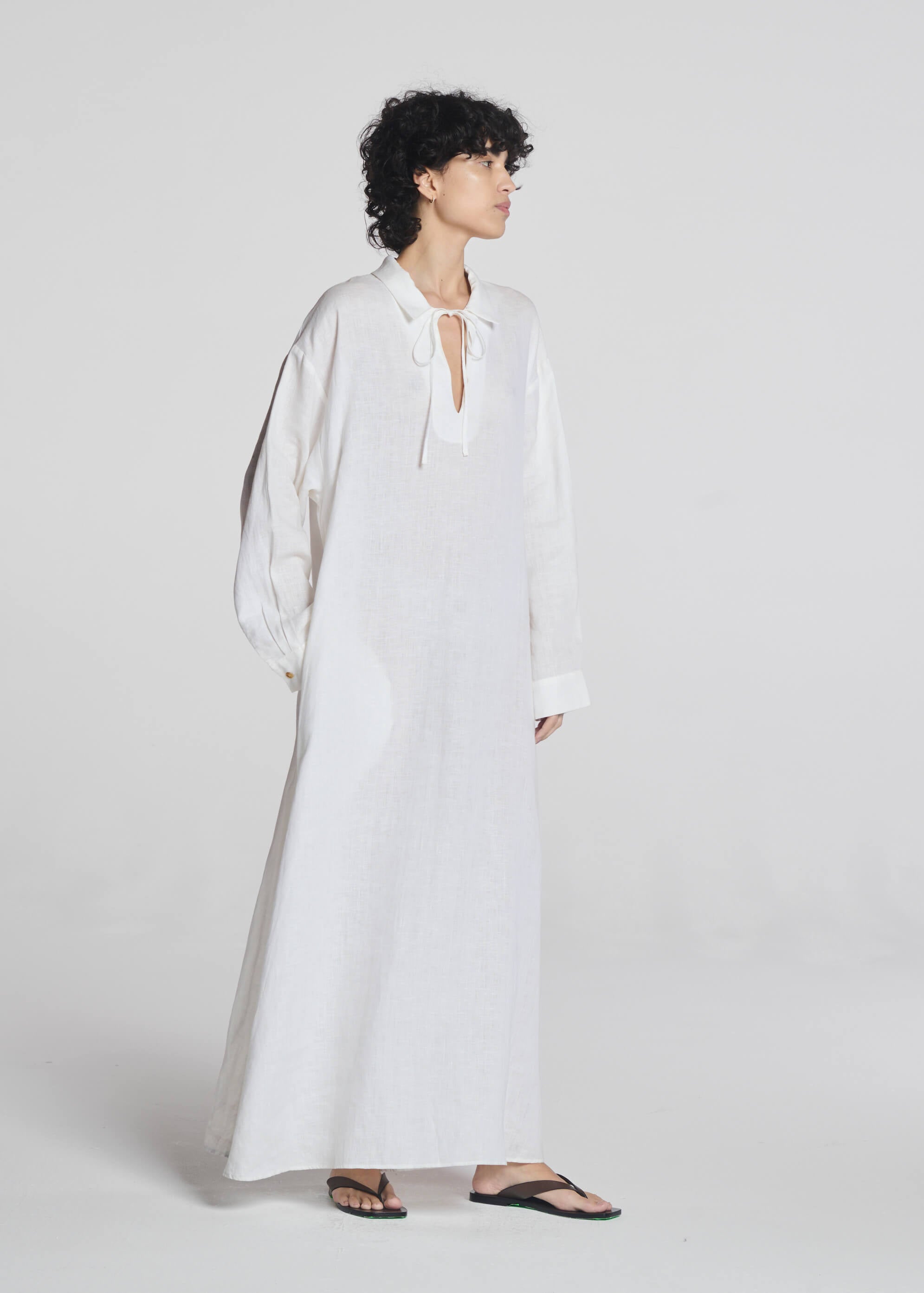 linen shirt dress white Lisbon Shirt Dress White Organic Linen