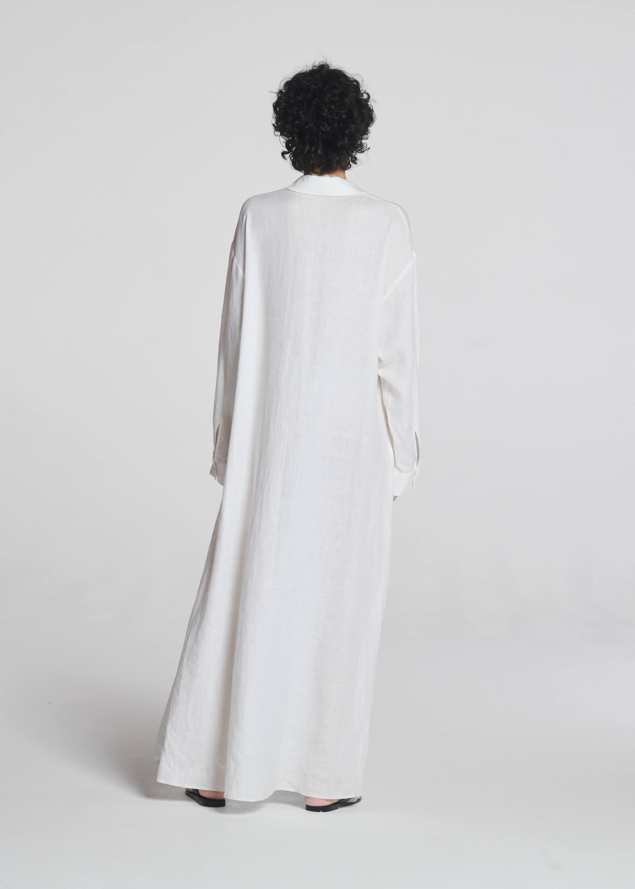 Lisbon Shirt Dress White Organic Linen