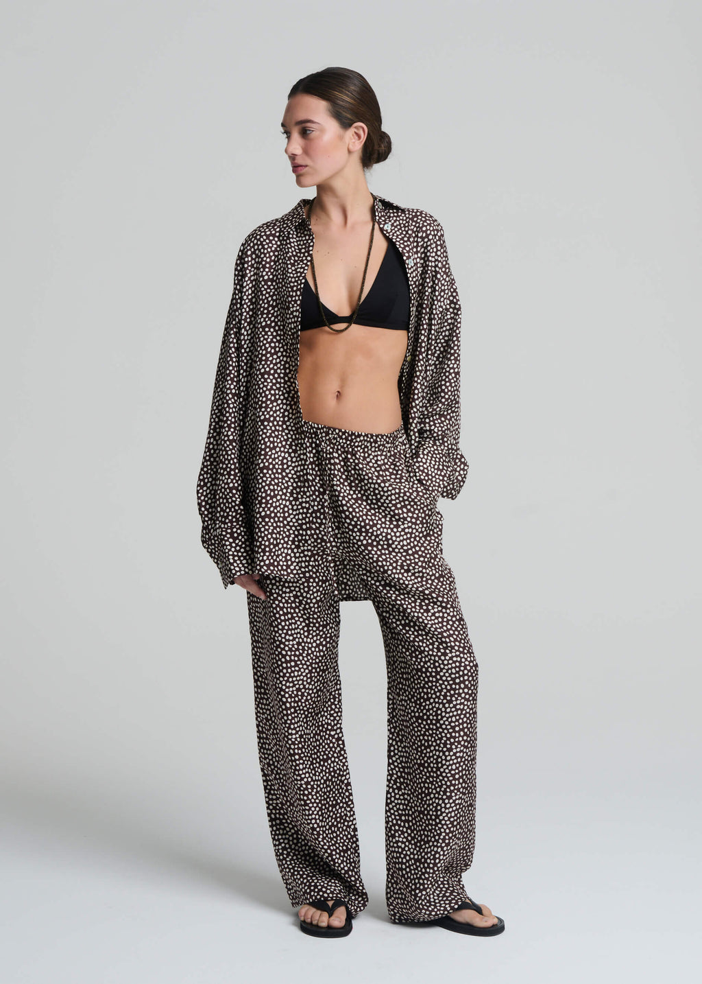Aurelia Trouser Pebble Silk Twill