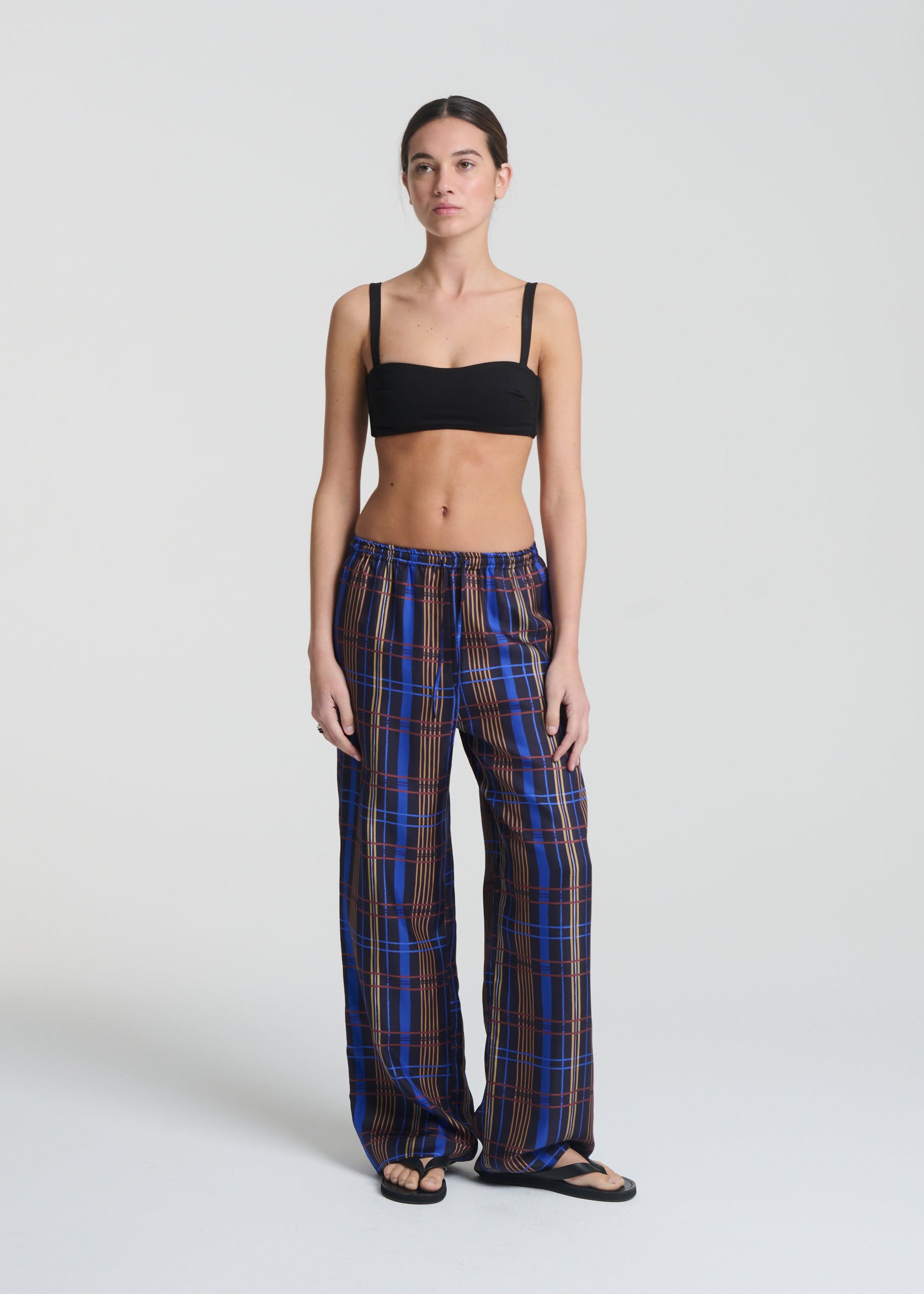 Aurelia Trouser Plaid Silk Twill